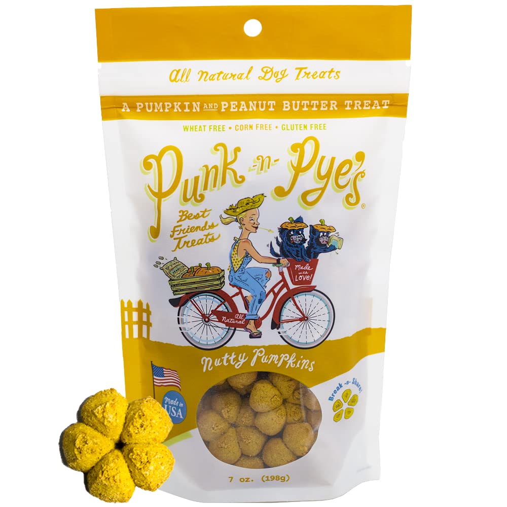 PUNK N PYES All Natural Dog Treats | Made in USA Dog Cookies 7 oz (Nutty Pumpkins)
