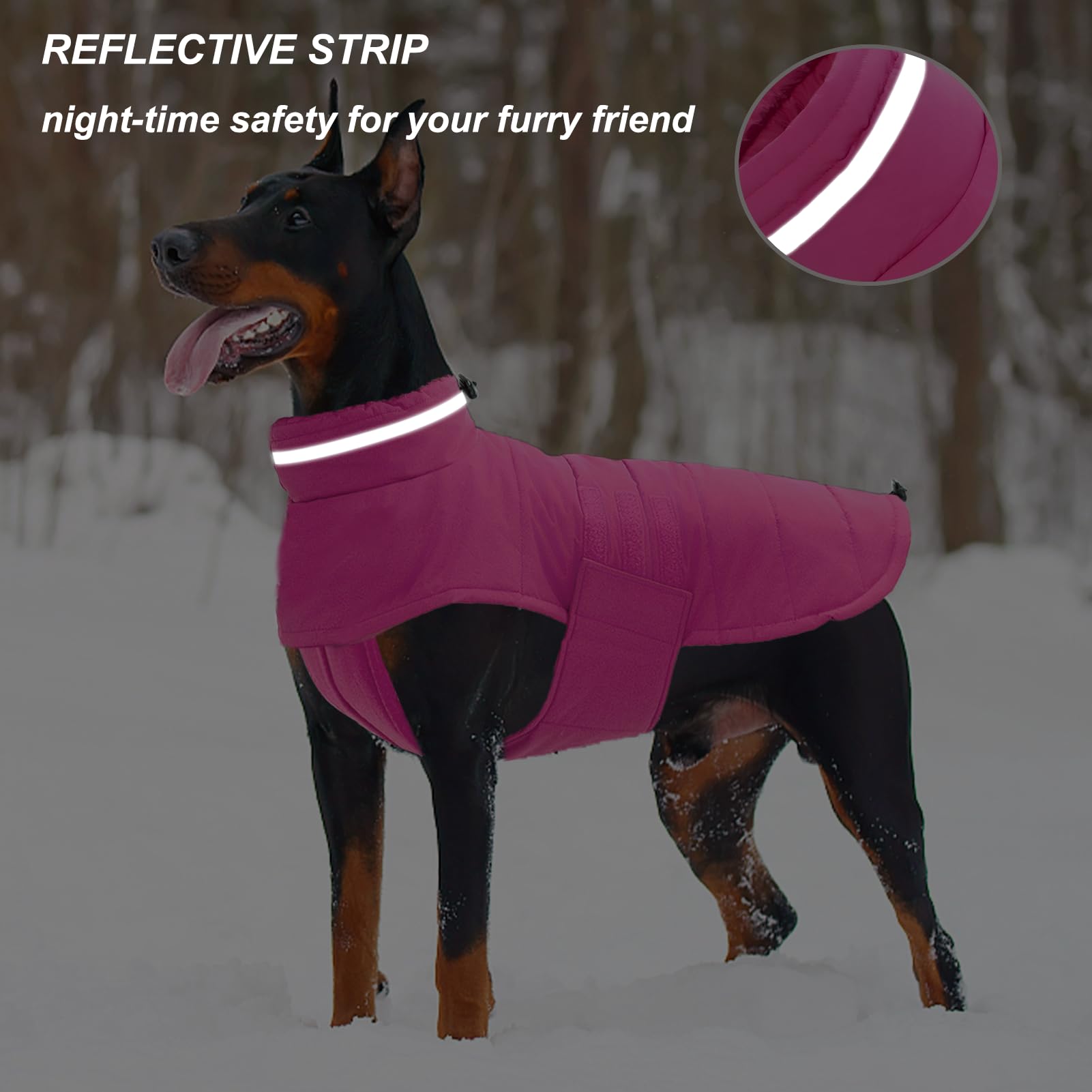 Mklhgty Dog Coat - Waterproof Winter Jacket, Warm Windproof Snow Jacket, Reflective Turtleneck For Small To Large Dogs