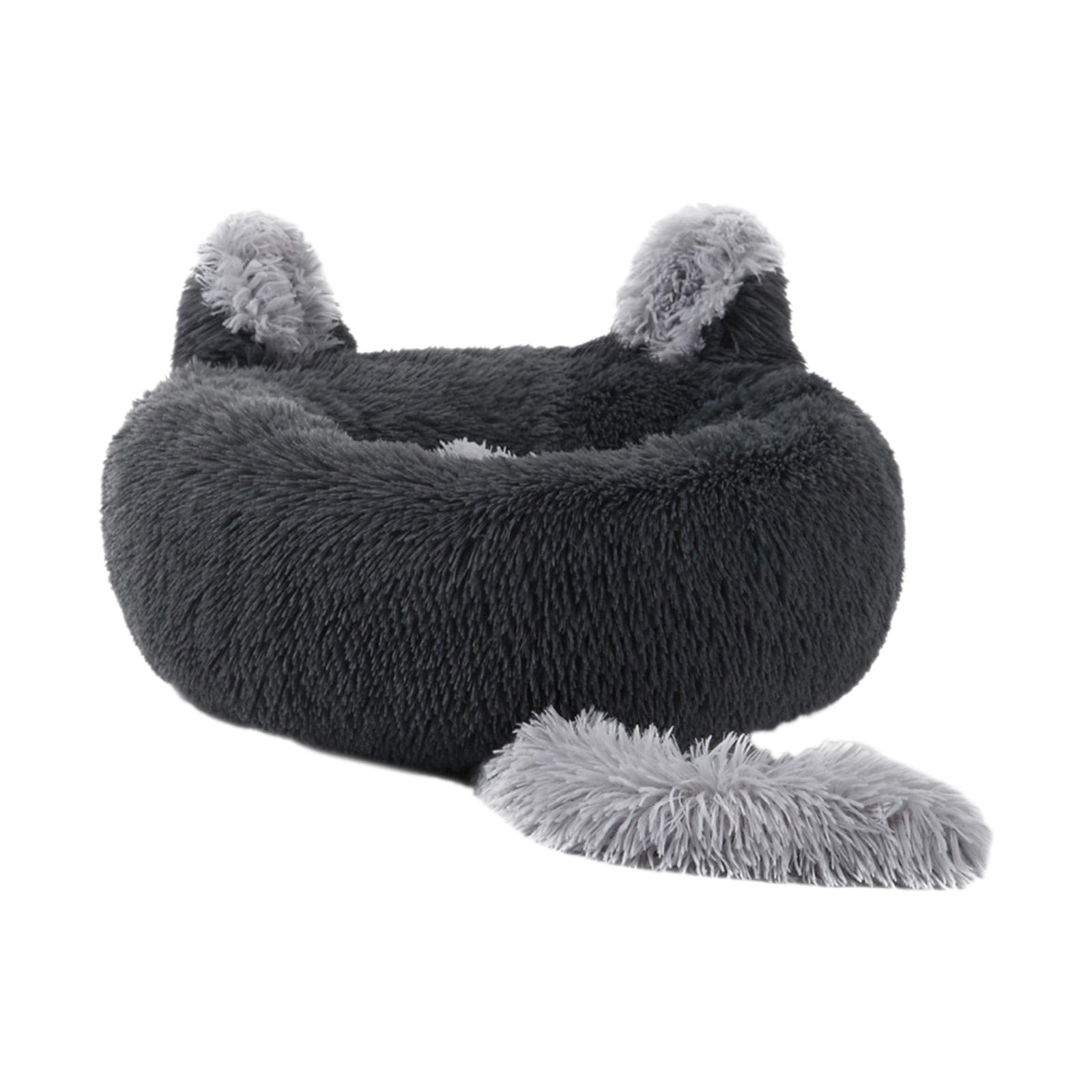 UJEAVETTE Round Pet Blanket Dog Bed Soft Cats Warm House for Kitty Small Medium Dog Gray 80cm
