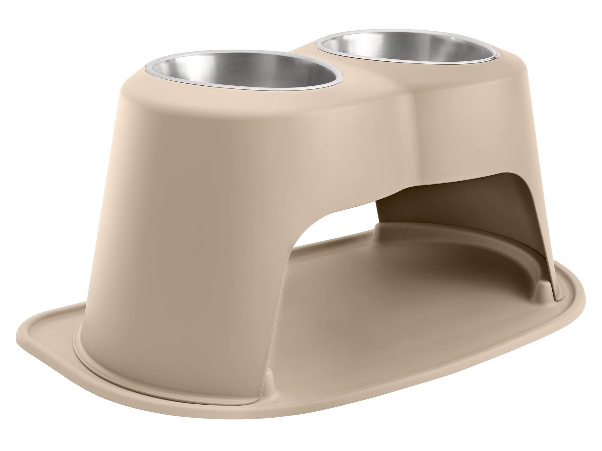 Weathertech Double High Pet Feeding System - Elevated Dog/Cat Bowls - 14 Inch High Tan (Dhc9614Tntn)