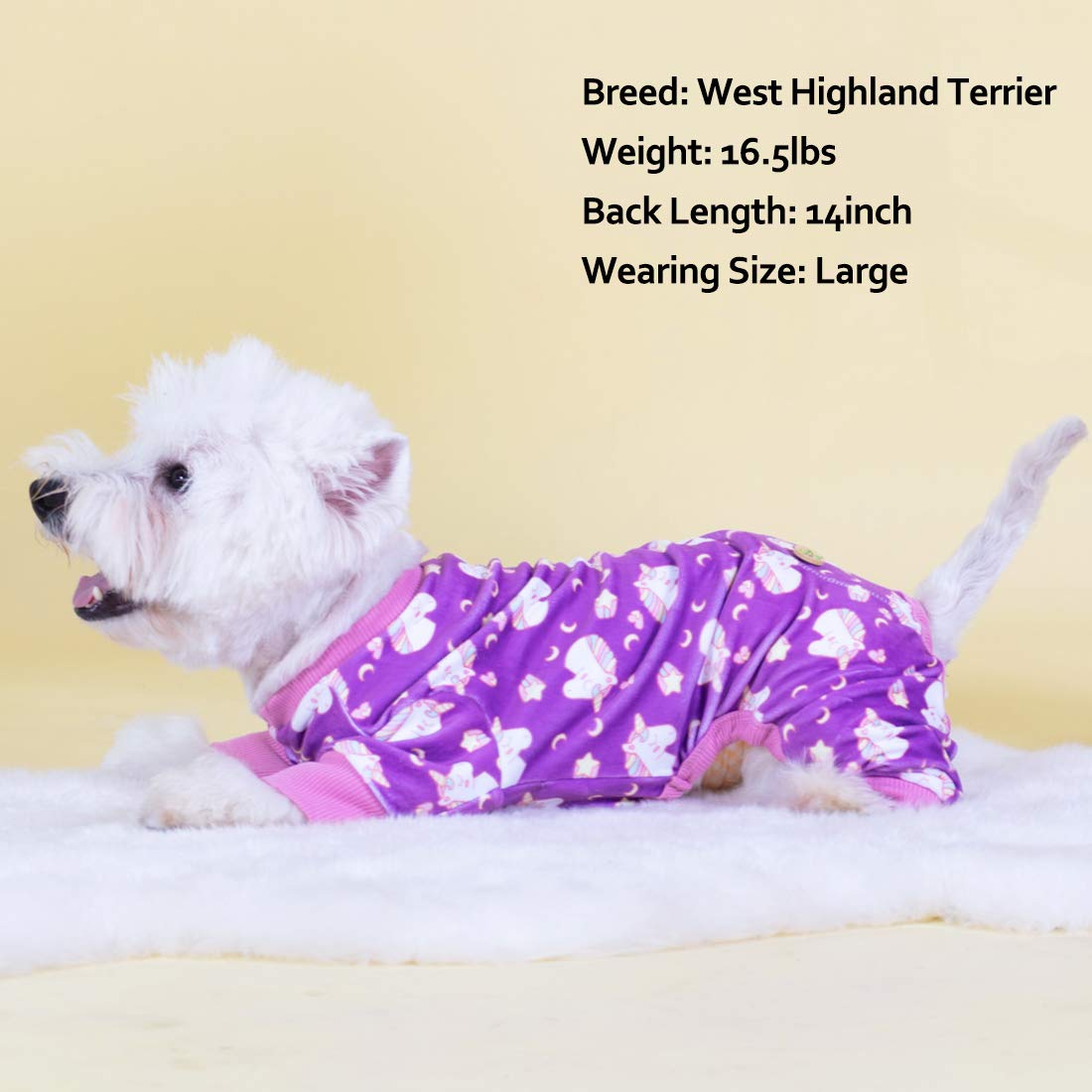 Kyeese Dog Pajamas For Large Dogs Unicorn Soft Material Stretchable Dog Pajamas Onesie Pet Pjs Dog Clothes