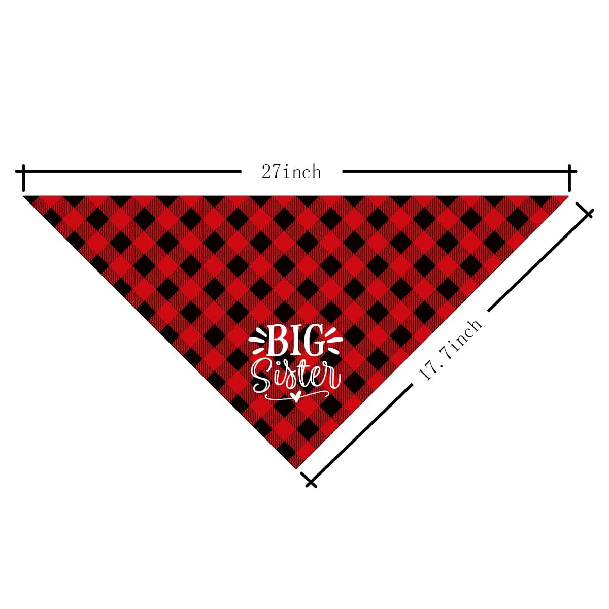 Big Sister Buffalo Plaid Plaid Plaid Blue Camo Pet Scarf Dog Bandana Accessories Poppy For Small Medium Large Gift, Puppy Announ