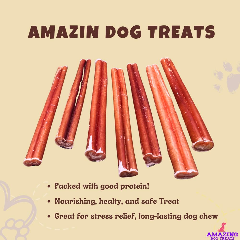 Amazing Dog Treats - 6 Inch Medium Size Bully Sticks (50 Count) - Bulk Bully Sticks for Dogs - No Hide Bully Stick Dog Bones