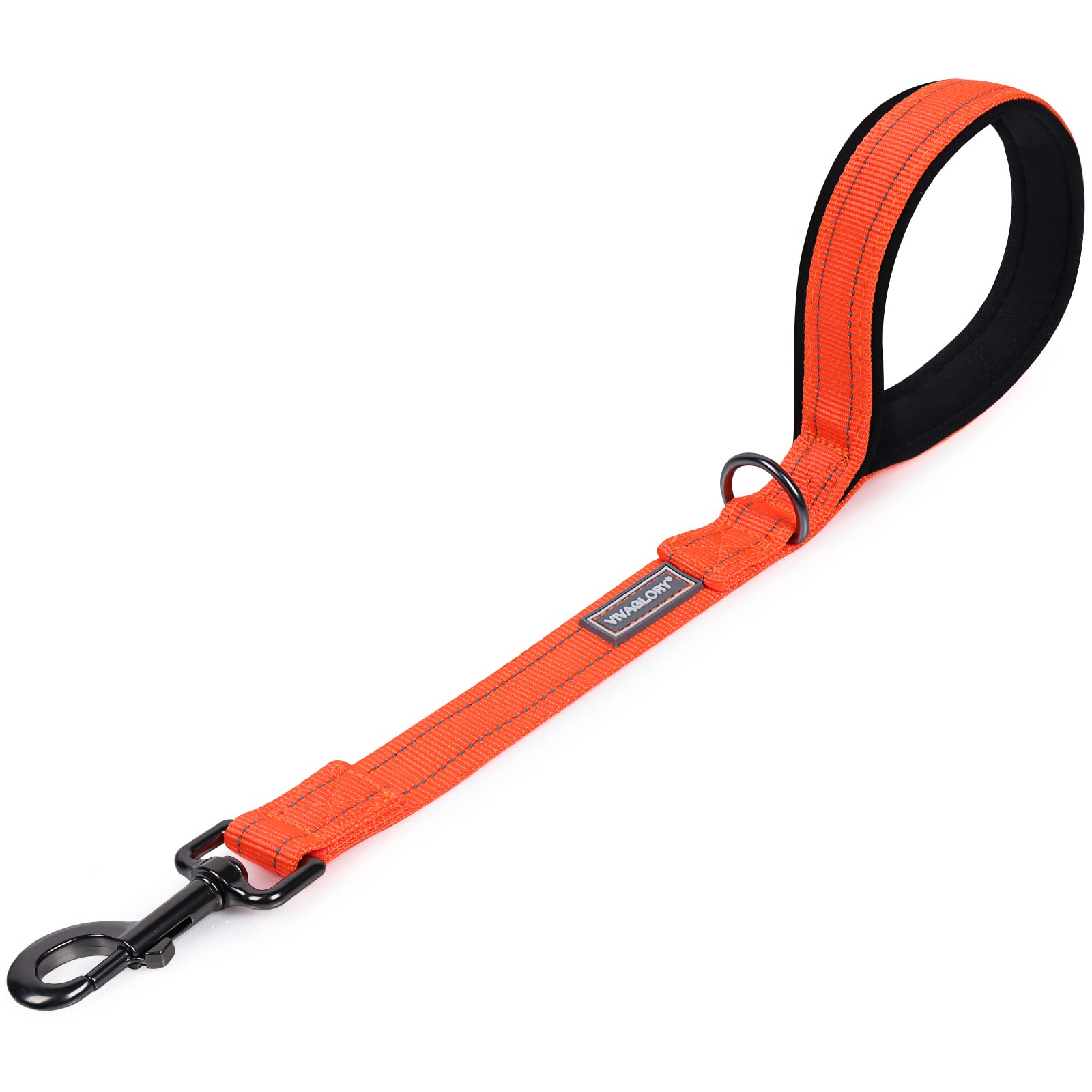 Vivaglory Short Dog Leash For Medium & Large Dogs, 18Inch, Orange