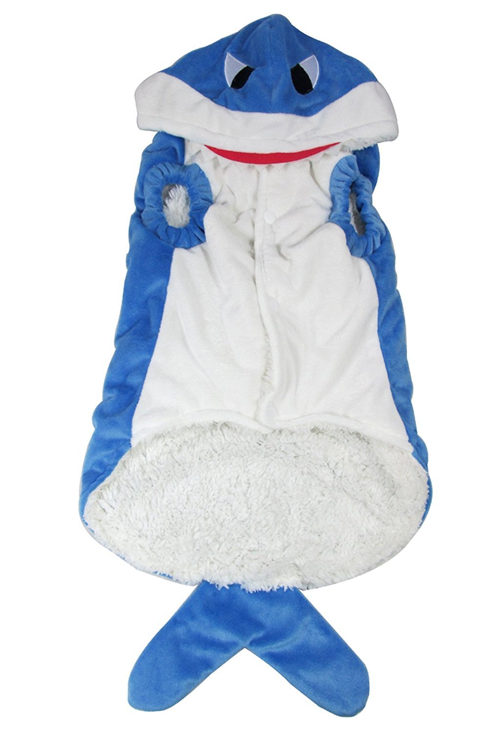 Mogoko Pet Shark Costume - Fleece Hoodie for Dogs & Cats, XXXL Size, Blue, Model MMUS2016687, Perfect for Halloween & Christmas