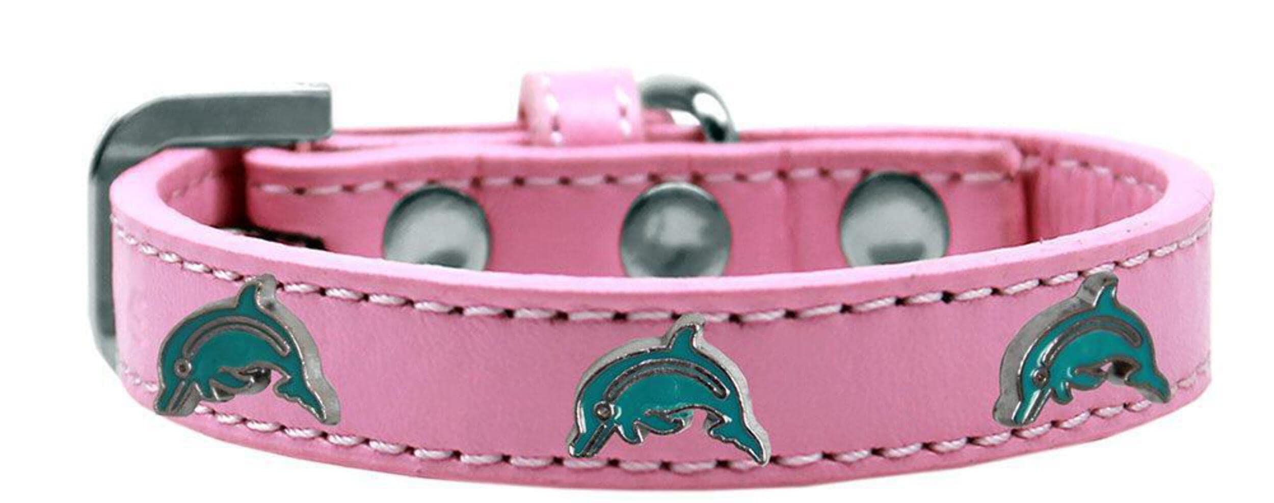 Mirage Pet Products Dolphin Widget Dog Collar Bright Pink Size 18