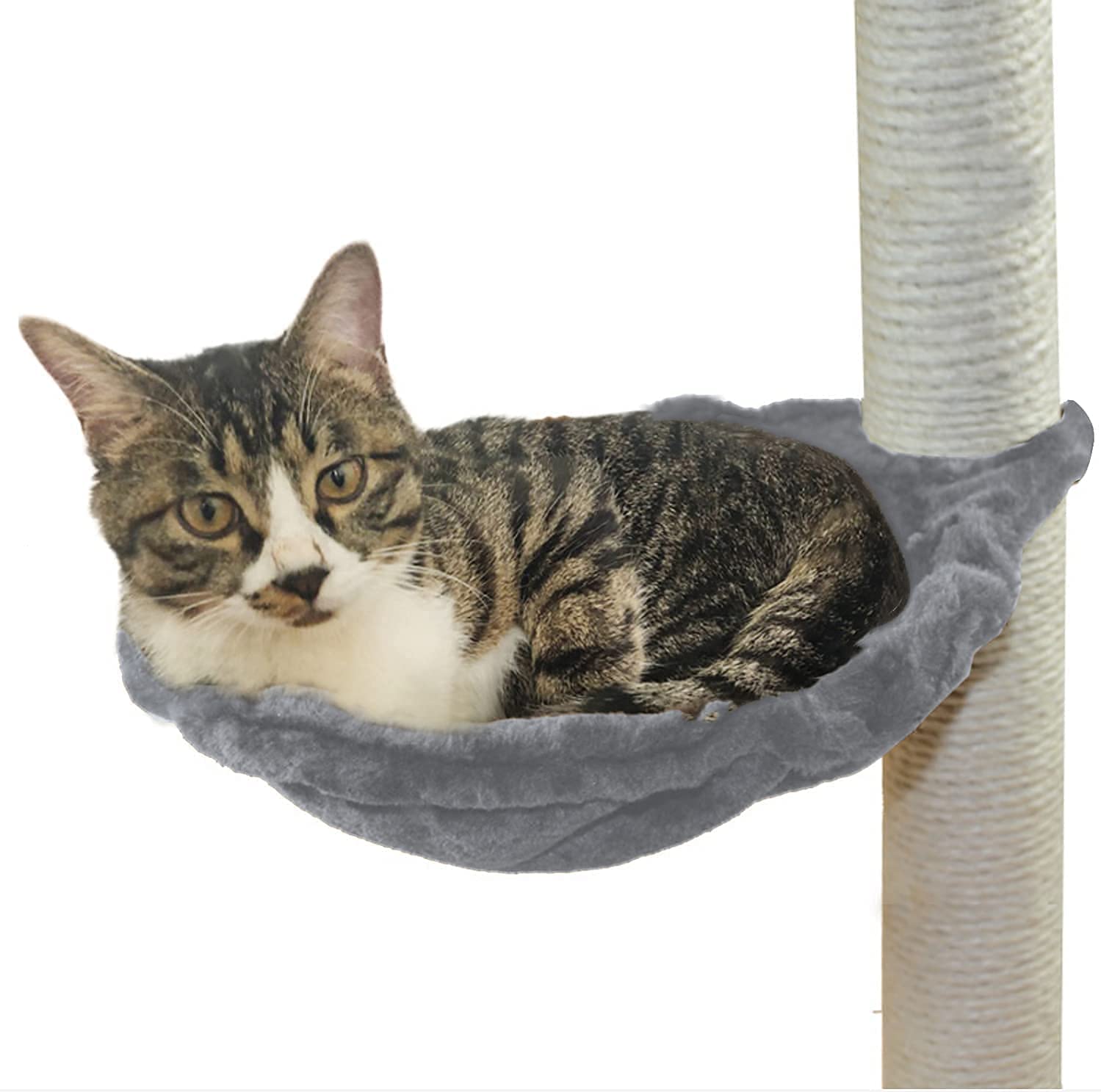 Shengocase 13 Grey Basket Lounger Hammock Bed For Cat Tree Tower Replacement, 5-Pack Hanging Toys With Elastic Strings, Cat Tr