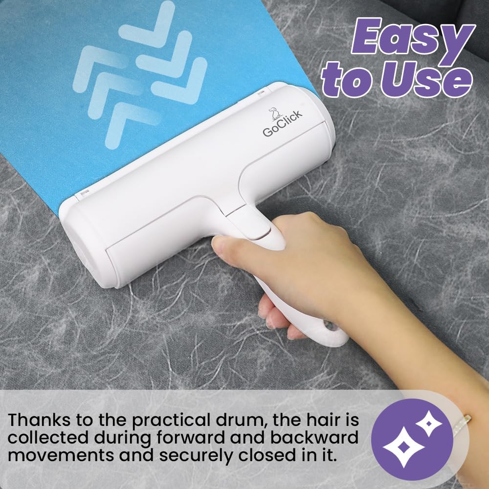 The Goclick Roller Pet Hair Removal Tool Effortlessly Removes Dog And Cat Hair From Furniture, Clothes, And More. Durable, Easy