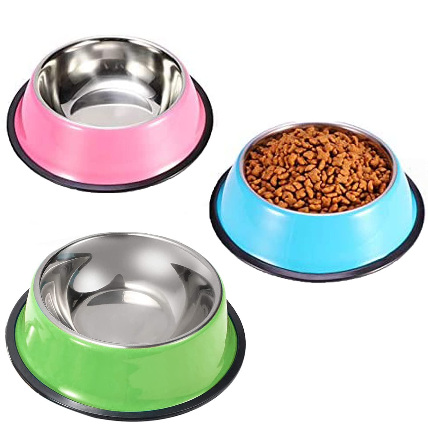 Stainless Steel Cat Bowls,Non Skid Cat Food Bowl,Cat Water Bowl, Multifunctional Pet Bowl Color Food Grade Travel Dog Cat Bowls 