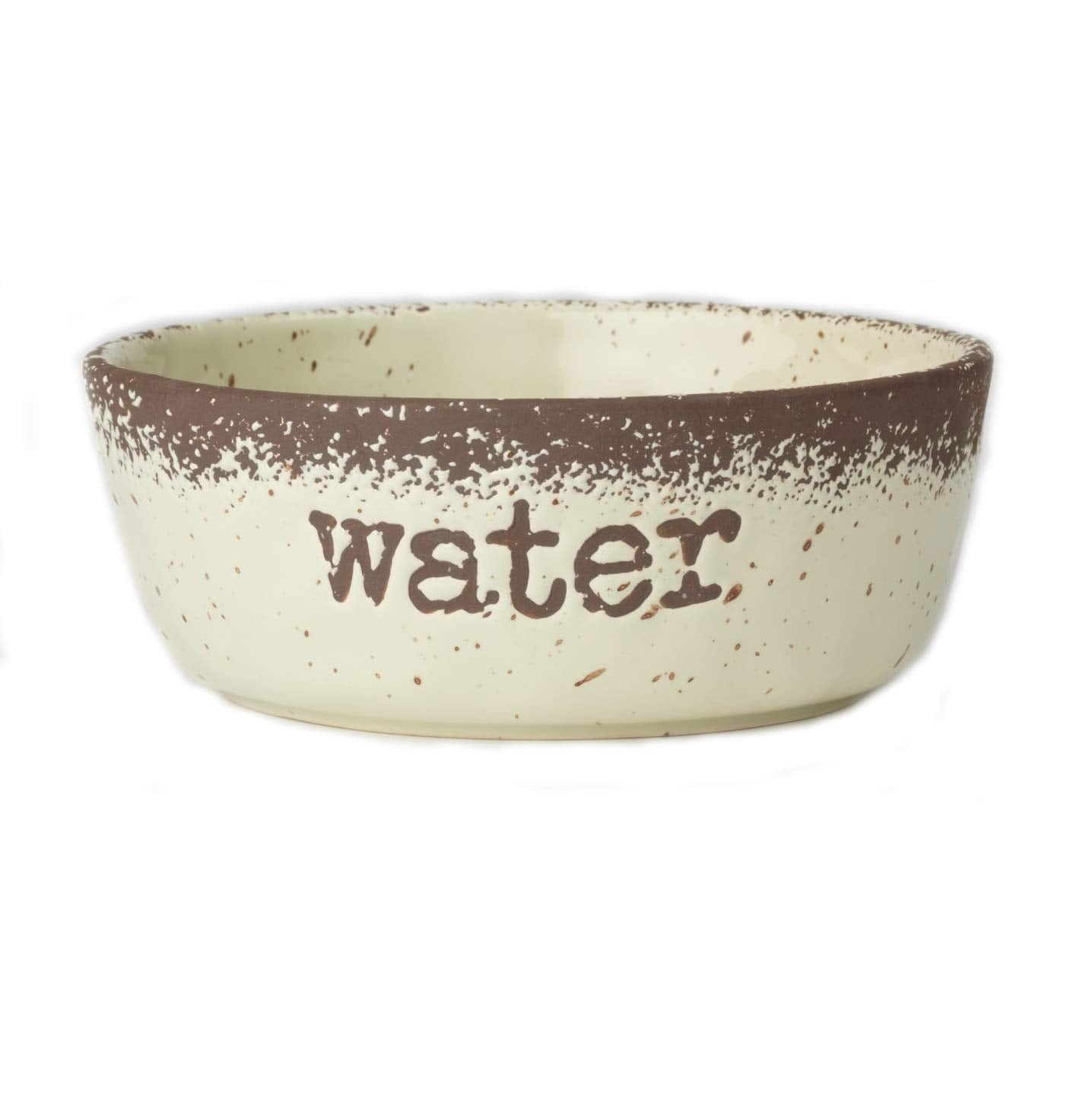 Petrageous 15019 Crockery Stoneware Water Dog Bowl With 4 Cup Capacity 6.5 Inch Diameter By 2.25 Inch Tall Great For Medium And 