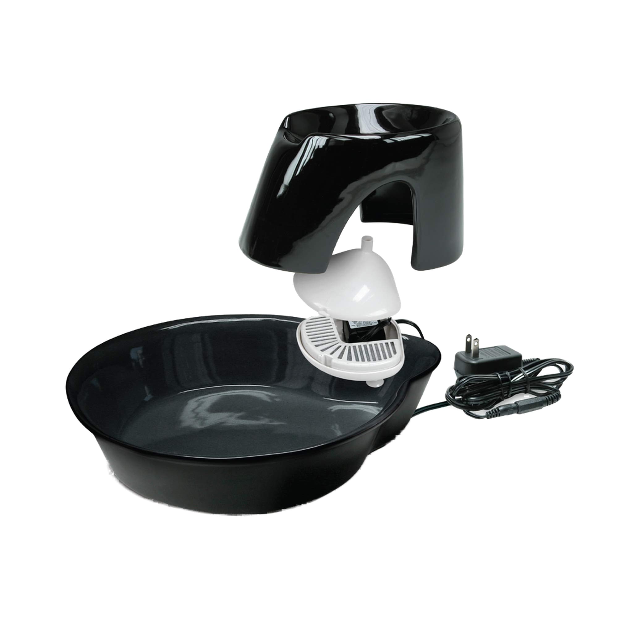 Pioneer Pet Big Max Ceramic Drinking Fountain, 128 oz, Black - Ideal for Cats and Dogs, Stylish & Durable Design