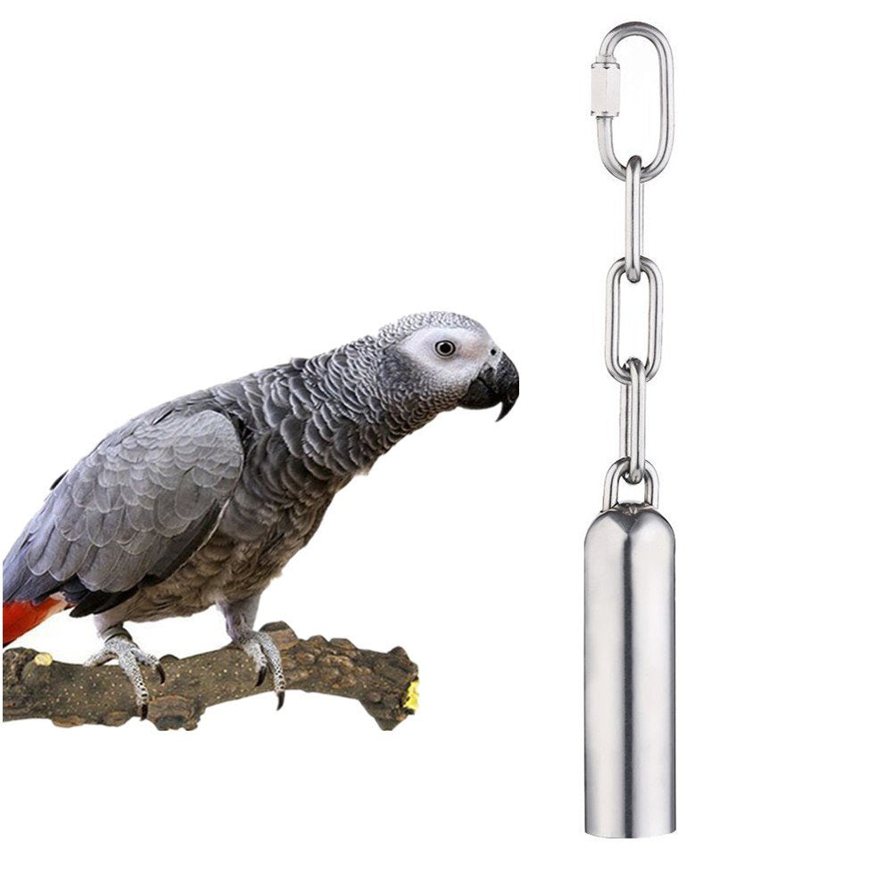 Stainless Steel Bell Toy For Birds,Heavy Duty Bird Cage Toys For Parrots, African Greys, Mini Macaws, Small Cockatoos, Cockatiels & More (Small Or Large)