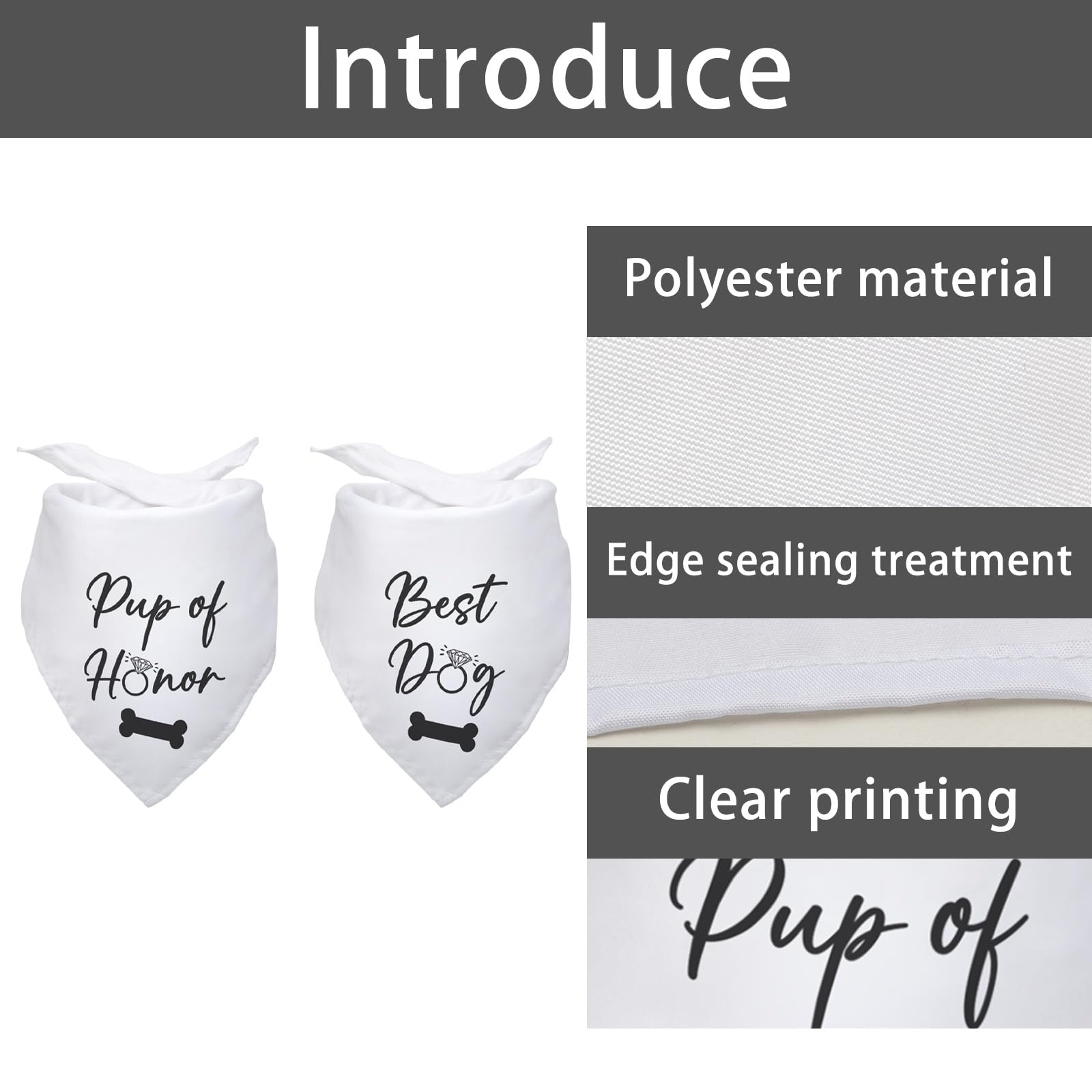 Pup Of Honor Best Dog Bandana Wedding Dog Bandana Bridal Party Wedding Engagement Photo Prop Pet Scarf Accessories For Dog Lover