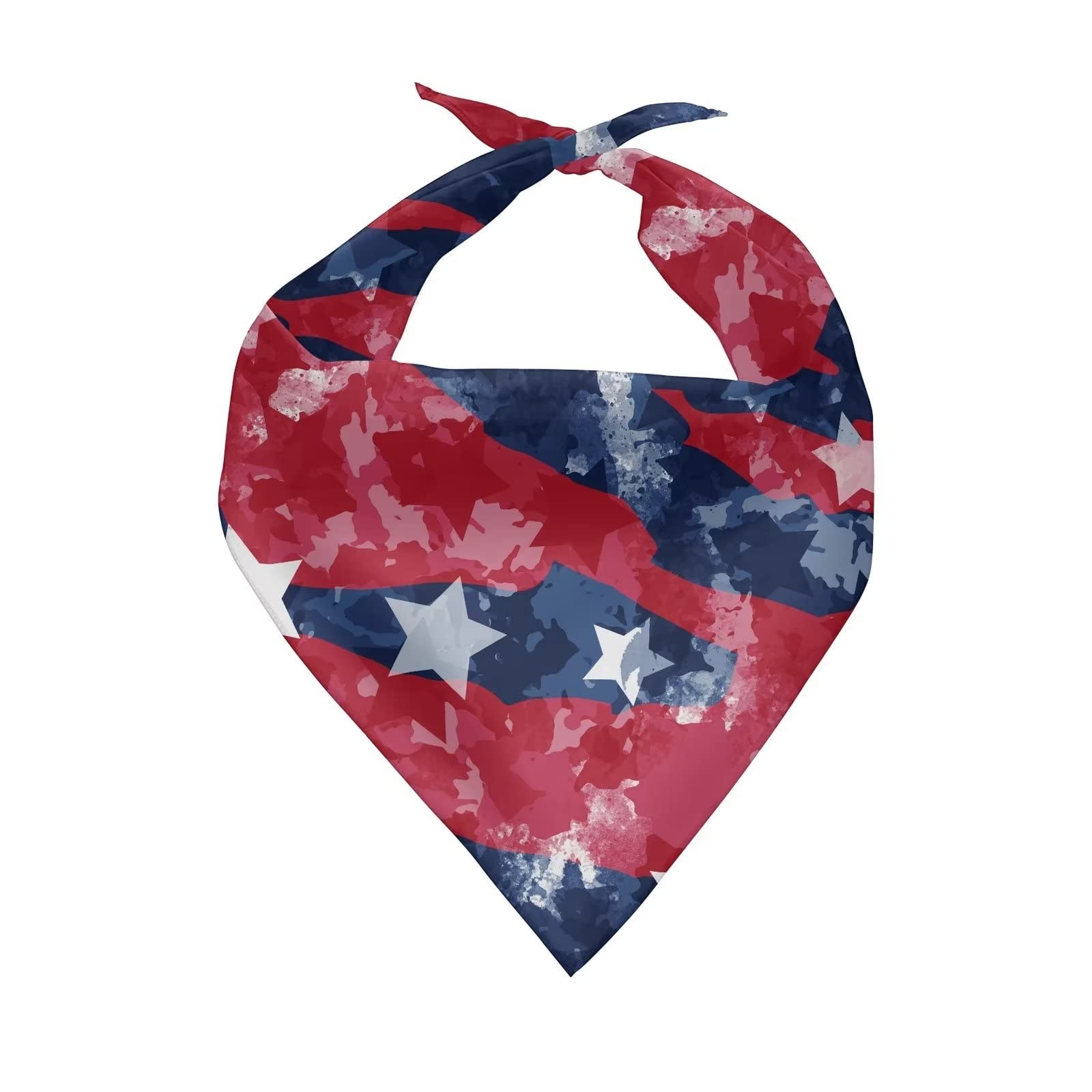 Jeiento American Flag Dog Bandanas Holiday Dog Pet Bandanas Birthday Gift Accessories Winter Bandanas For Medium Large Dogs Cats