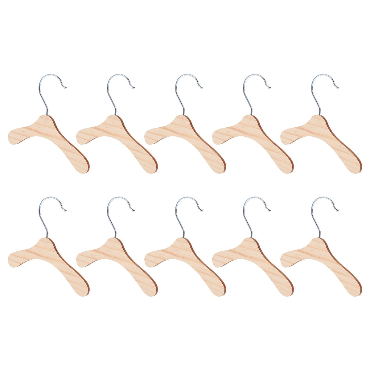 Balacoo Pet Clothes Hanger: 10Pcs Wooden Pet Hangers Rack, Clothes Apparel Hangers For Small Dog Cat, Mini Clothes Hanger Rack For Doll Pet Puppy Dogs Clothes 6.8X6.8Inch