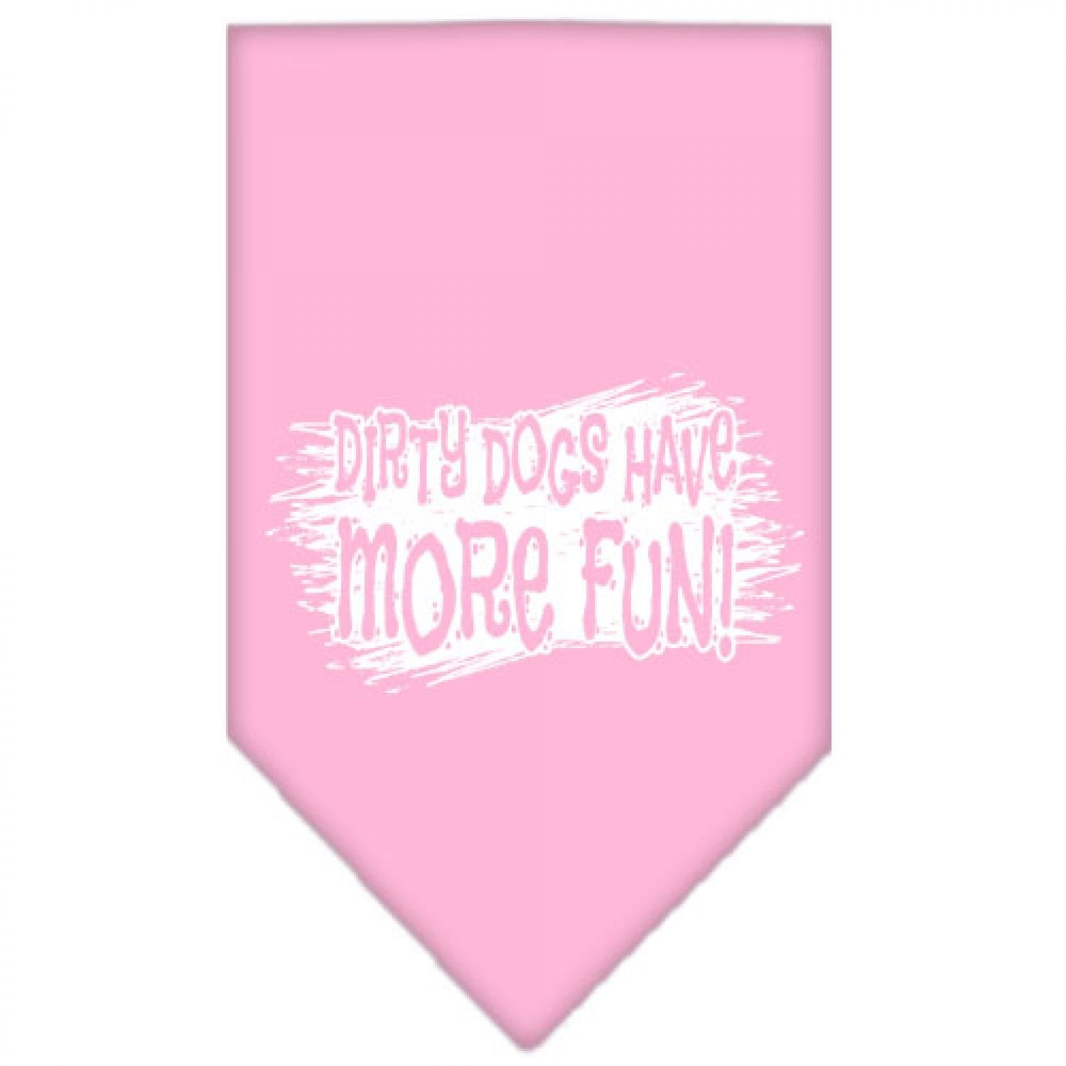 Mirage Pet Products Dirty Dog Screen Print Bandana for Pets, Large, Light Pink