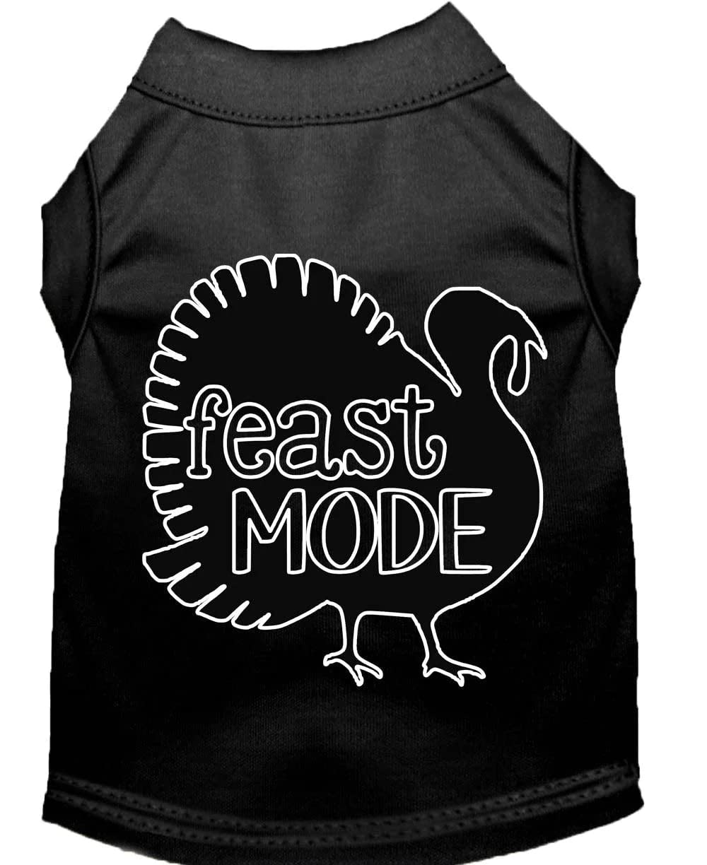 Pet Dog & Cat Shirt Screen Printed, "Feast Mode" Black 2XL (20-25 lbs.)