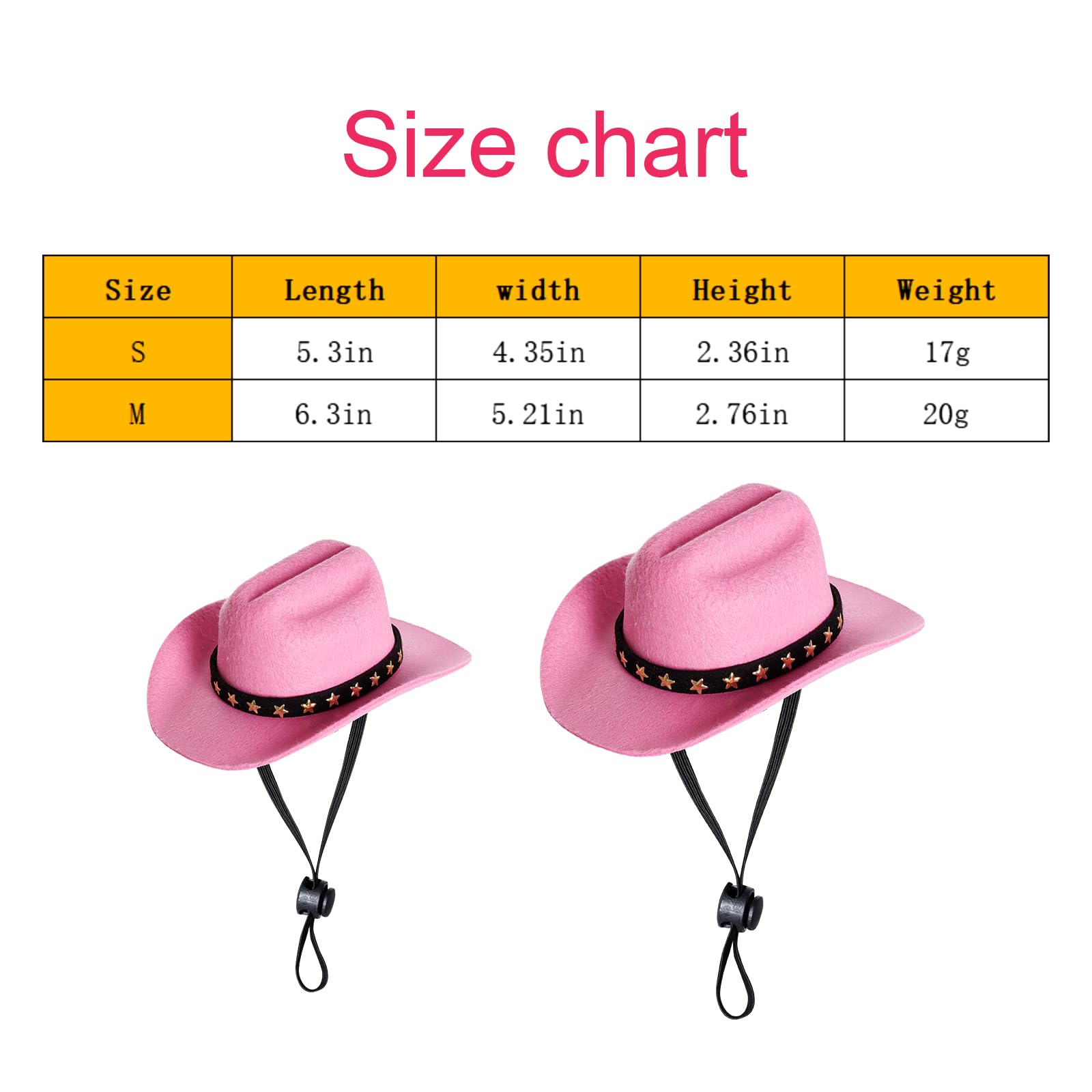 Choyaxo Pet Cowboy Costume Cosplay Cap Halloween Costumes For Dogs Cat Pet Party Decoration Mini Cowboy Hat (Pink, Small)