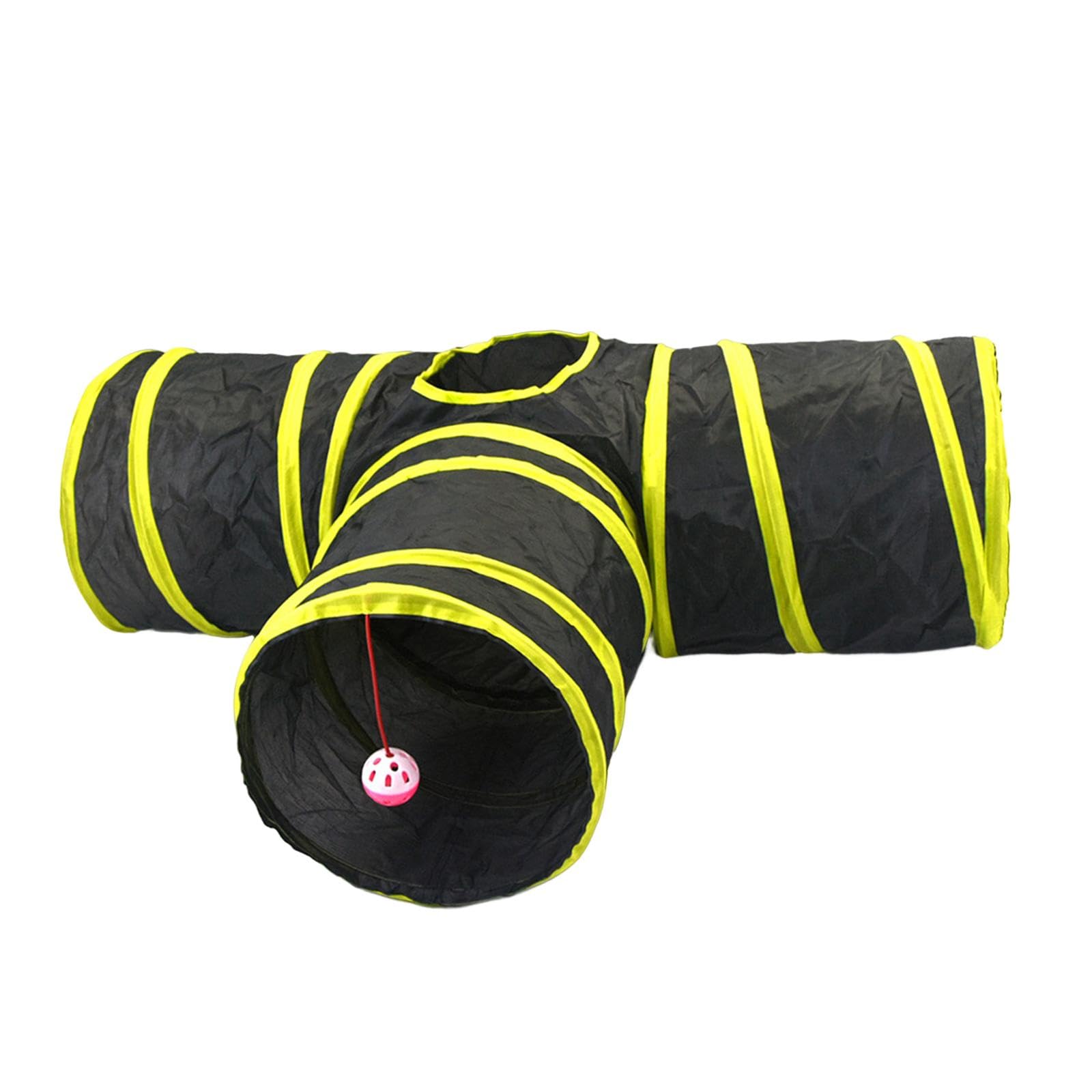 Ujeavette 3 Way Cat Tunnel With Toy Ball Pet Crawl Tube For Rabbits Small Animals Home
