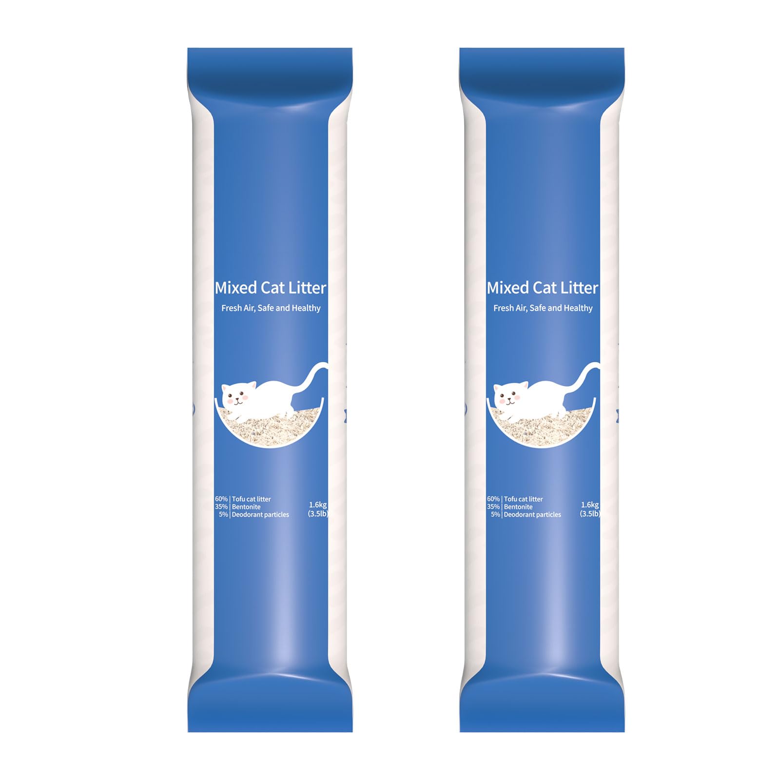 ELS PET Clumping Cat Litter, 2 Pack, Strong 3 in 1 Mixed Cat Litter, Superior Odor Control and Low Dust Easy Scoop