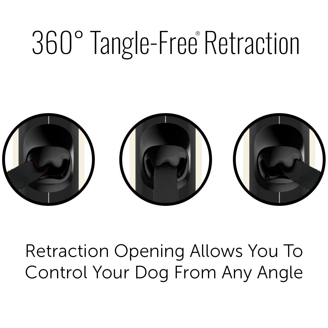 TUG Oval 360° Tangle-Free Retractable Dog Leash with Waste Bag Dispenser, Large, Cream, Model T008-LCRM