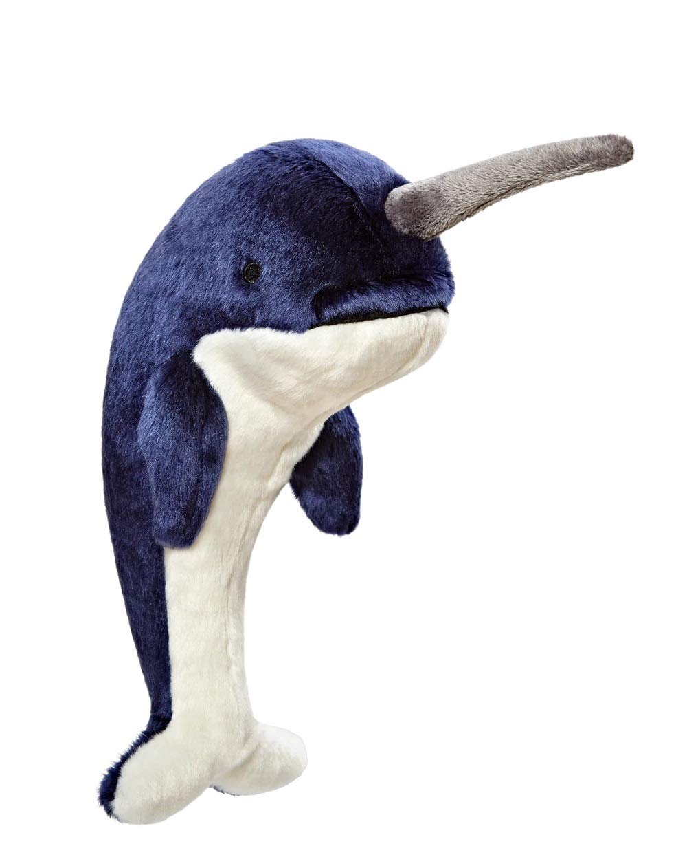 Fluff & Tuff Bleu Narwhal Plush Toy For Medium Dogs, 11 Inch, Durable And Machine Washable