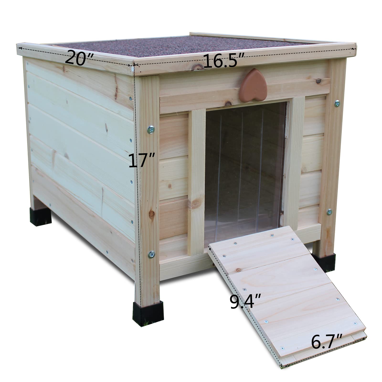 Rockever Cat House Outside, Feral Cat House Outdoor Weatherproof Rabbit Hutch Small, Wooden Small Pet House And Habitats -Wine Red