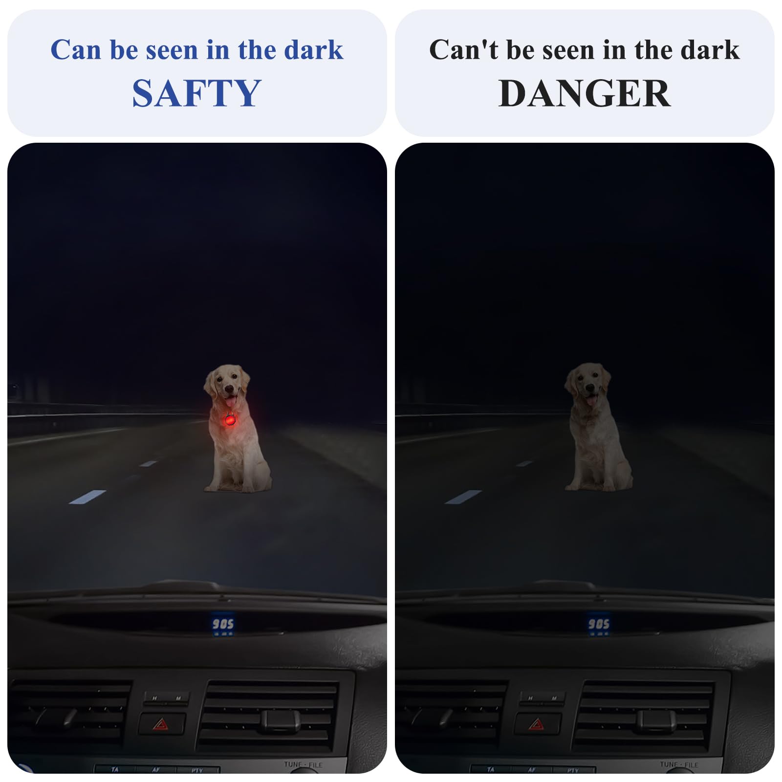 Dog Lights For Night Walking, 2 Pack 4 Modes Dog Collar Light, Ip68 Waterproof Pet Led, 700 Mah High Capacity Usb Rechargeable P