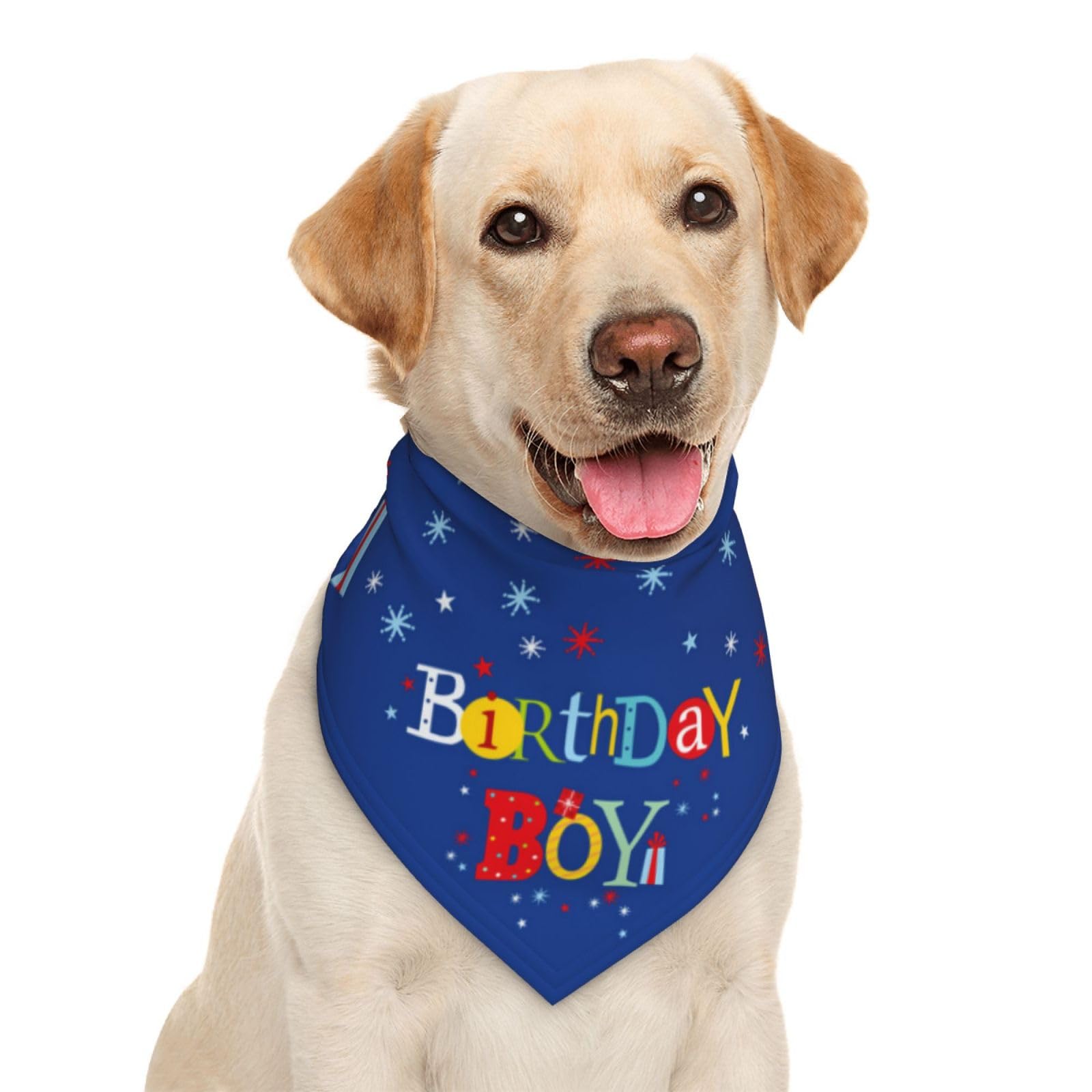 Happy Birthday Boy Dog Bandana Scarf Triangle Bibs Pet Accessories Cat Kerchief