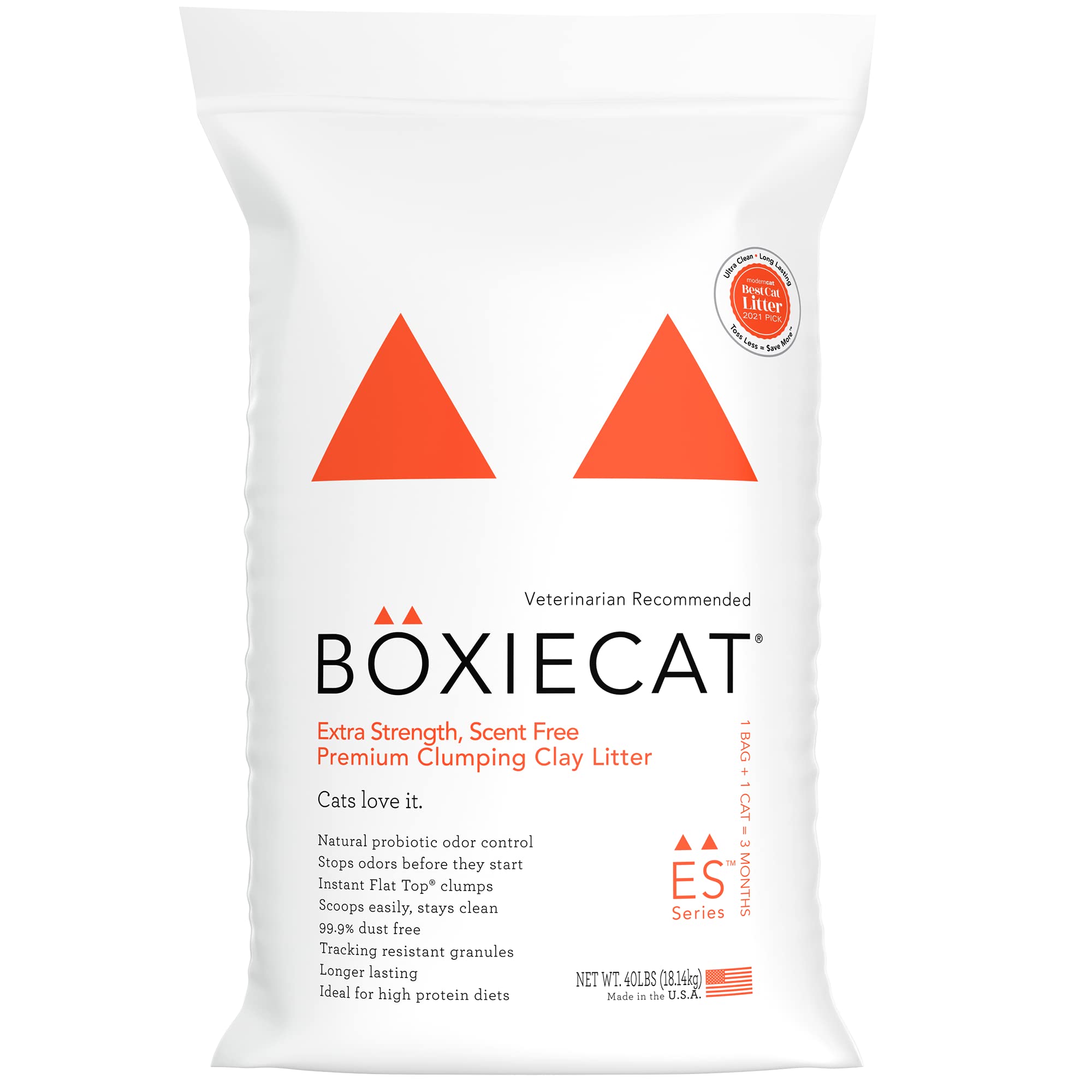 Boxie Extra Strength Cat Litter, 35-Day Odor Control, Clumping Clay, 40Lb