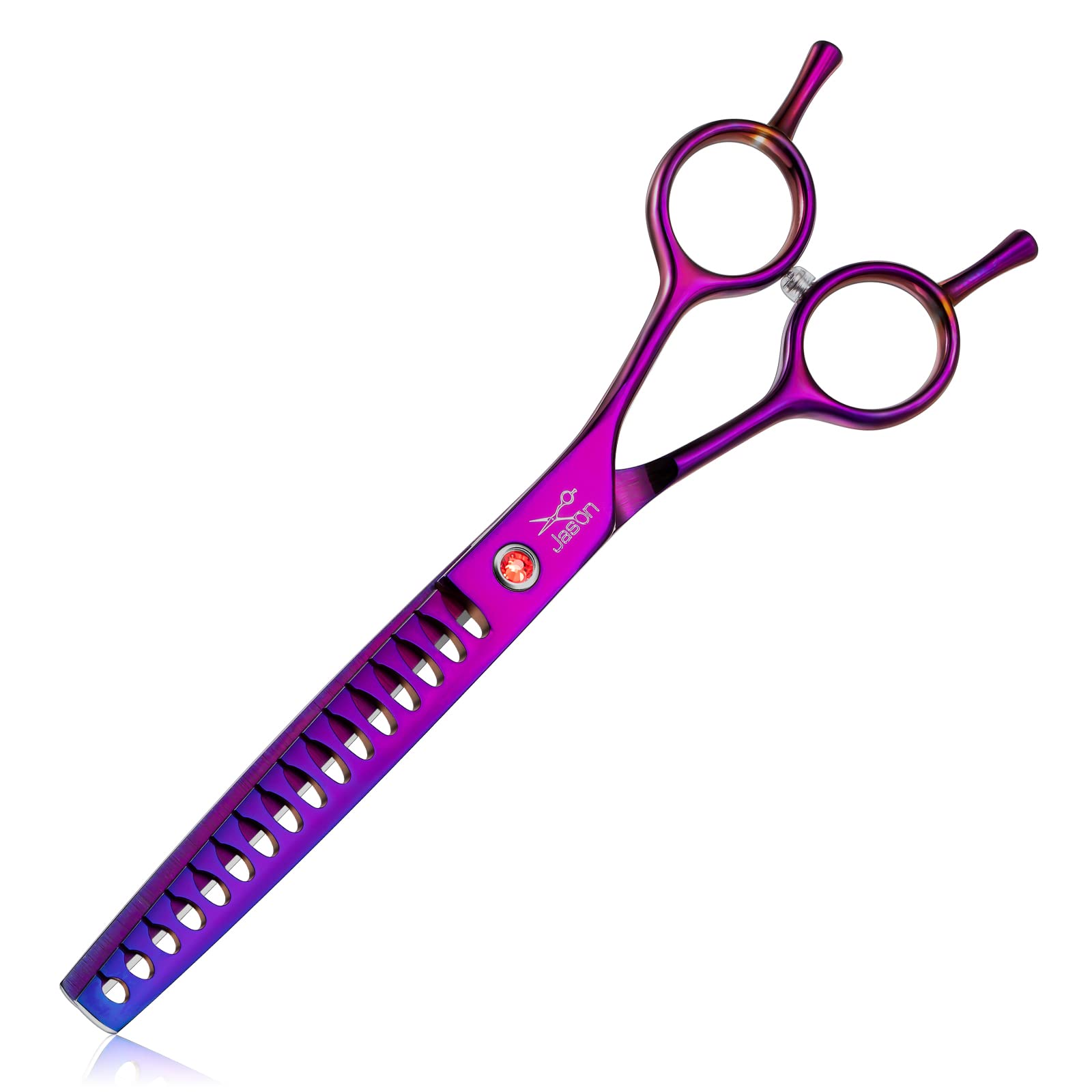 JASON 7.5'' Dog Grooming Scissor - Professional Chunker Shear with Ergonomic Handle Japanese Stainless Steel Hair Scissor for Do