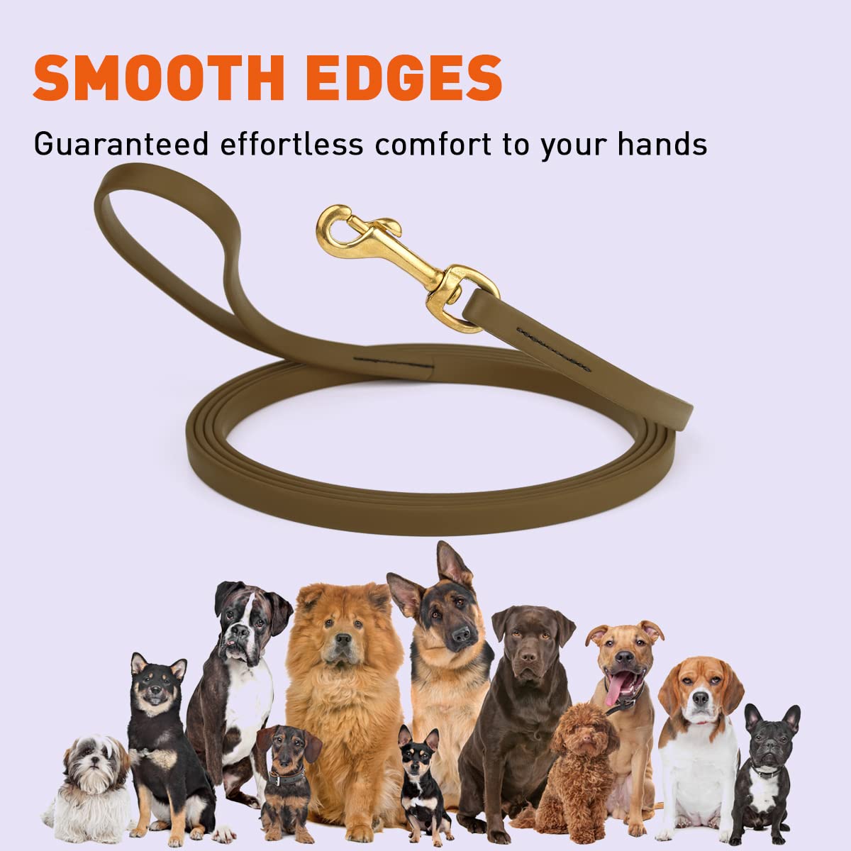 Viper Biothane K9 Working Dog Leash Waterproof Lead for Tracking Training Schutzhund Odor-Proof Long Line with Solid Brass Snap