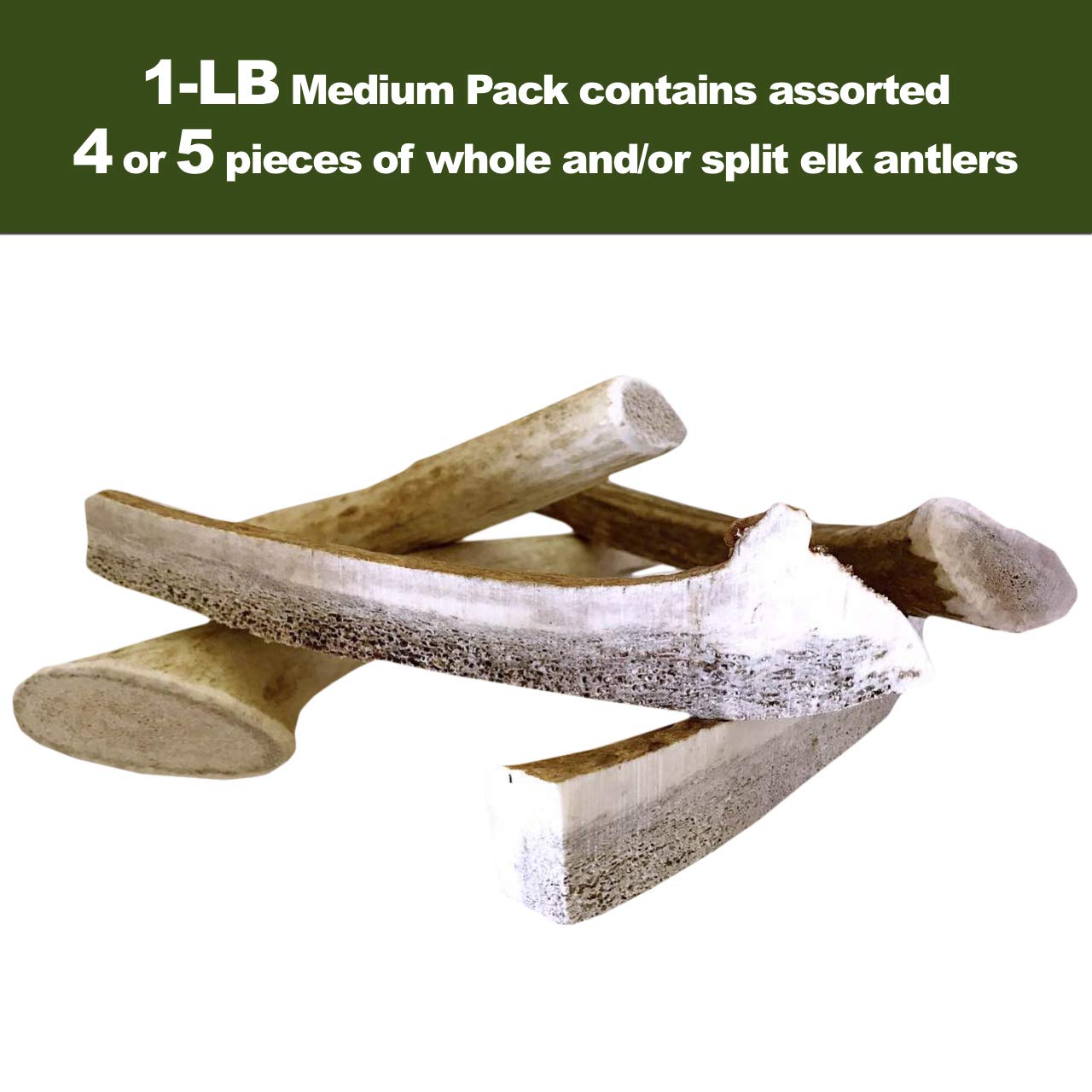 Deluxe Naturals Elk Antler Chews for Dogs | Naturally Shed USA Collected Elk Antlers | All Natural A-Grade Premium Elk Antler Do