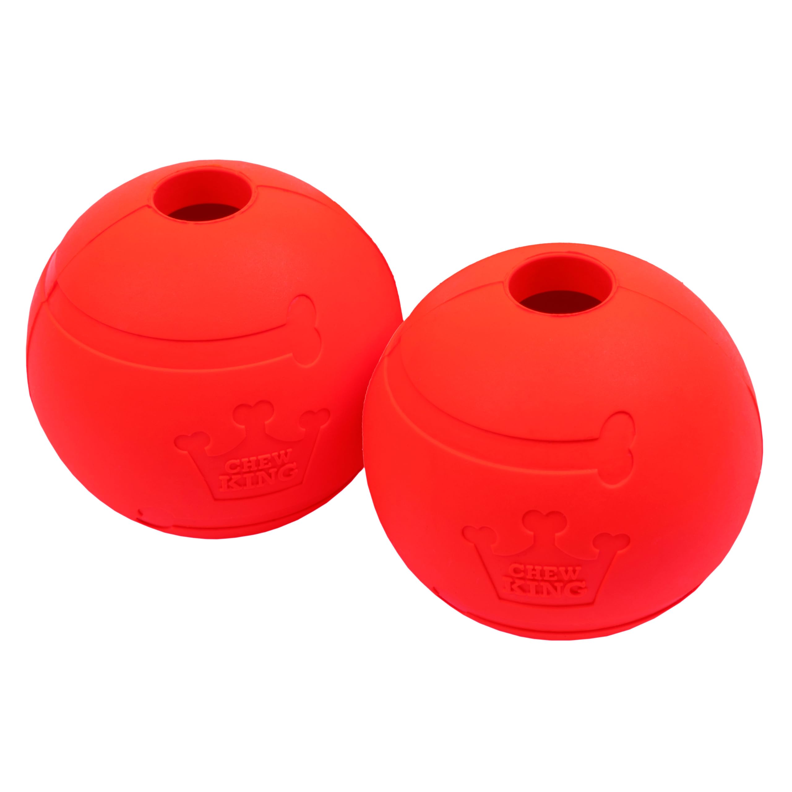 Chew King Flavored Rubber Ball Collection, 3 Inch Beef Flavor Rubber Balls 2-Pk