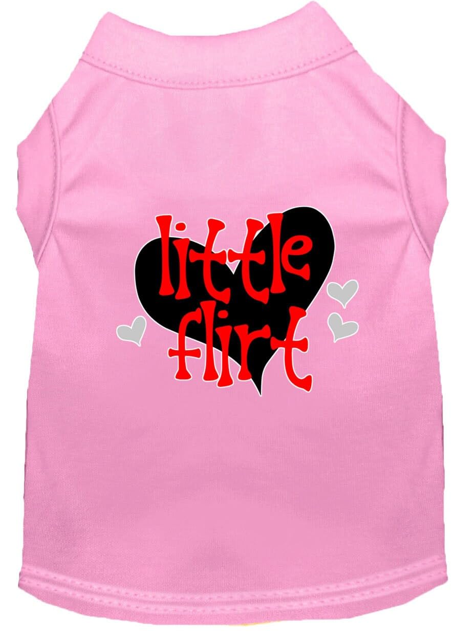 Pet Dog & Cat Shirt Screen Printed, "Little Flirt" Light Pink XS (0-3 lbs.)