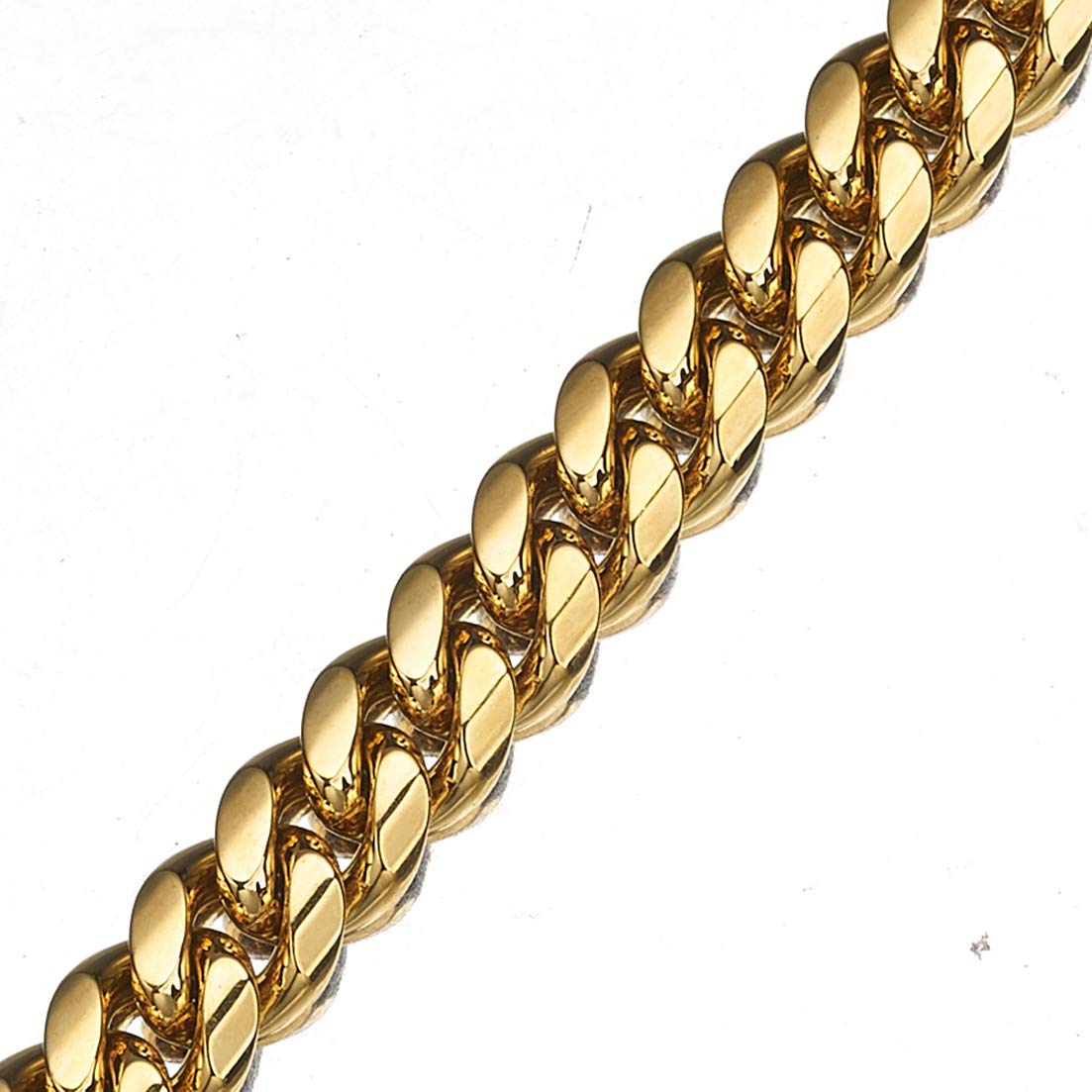 Aiyidi Strong Dog Chain Gold Leash Long 3FT 4FT 5FT 18K Gold Plated Stainless Steel 12mm Curb Cuban Link Dog Leash with Comforta
