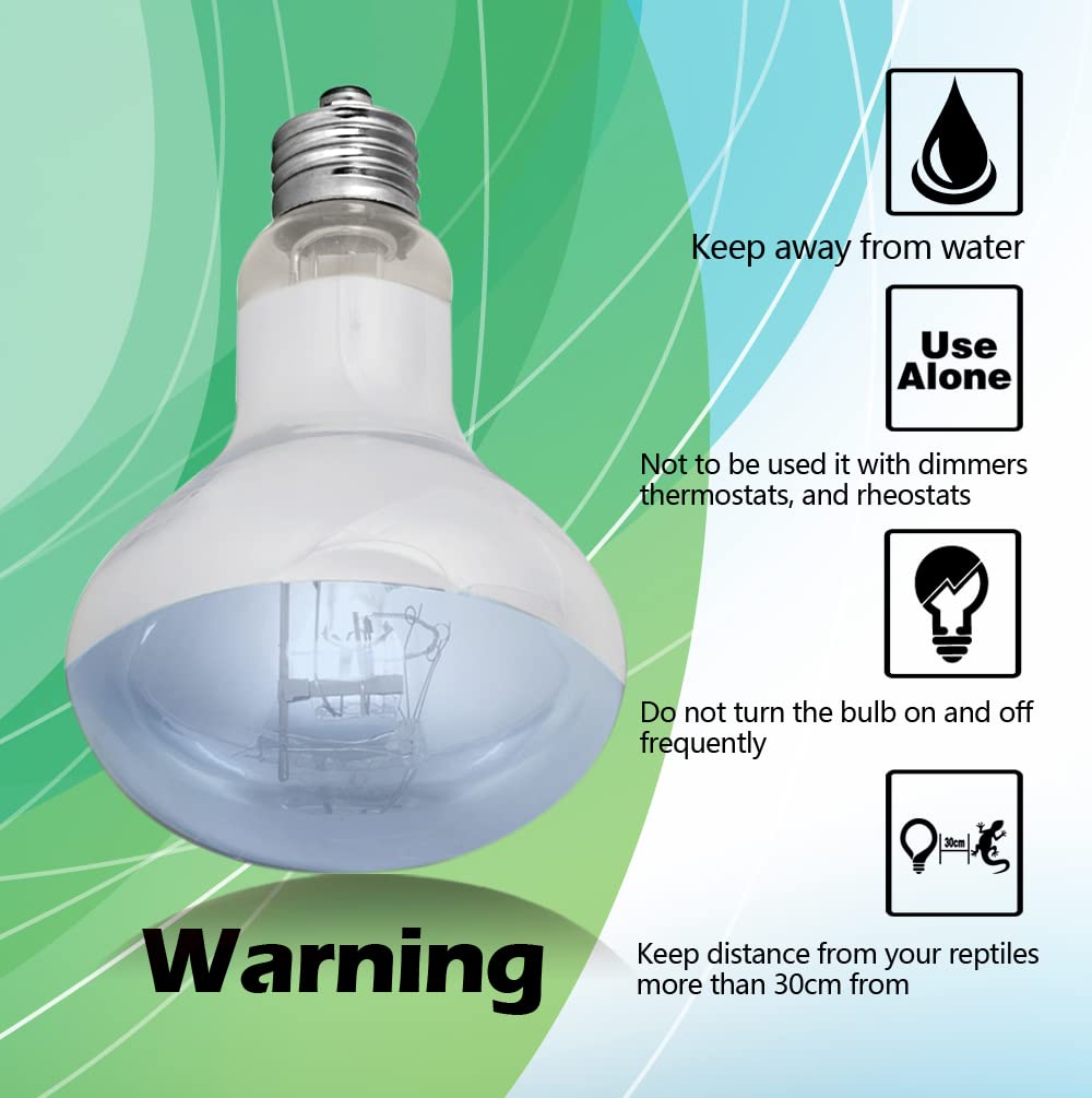 Mclanzoo 2 Pack 100W Uva Reptile Heat Lamp Bulb/Light Basking Spot Heat Lamp For Lizard,Tortoise,Bearded Dragon, Hedgehogs Reptiles & Amphibians With Stick-On Digital Temperature Thermometer