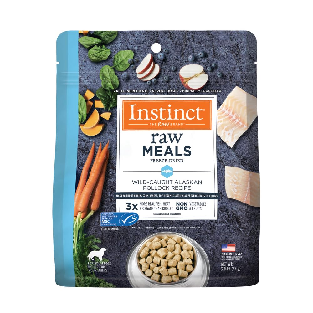 Instinct Raw Meals Freeze-Dried Pollock Dog Food, 3 oz. Bag