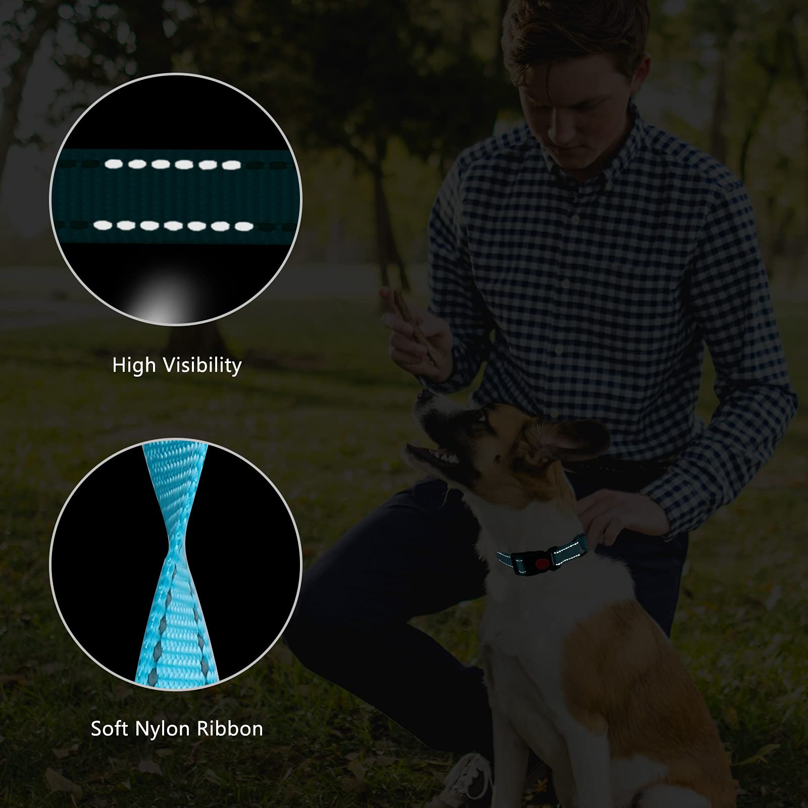 Martingale Dog Collar And Leash Set Martingale Collars For Dogs Reflective Martingale Collar For Small Medium Large Dogs(Sky Blu