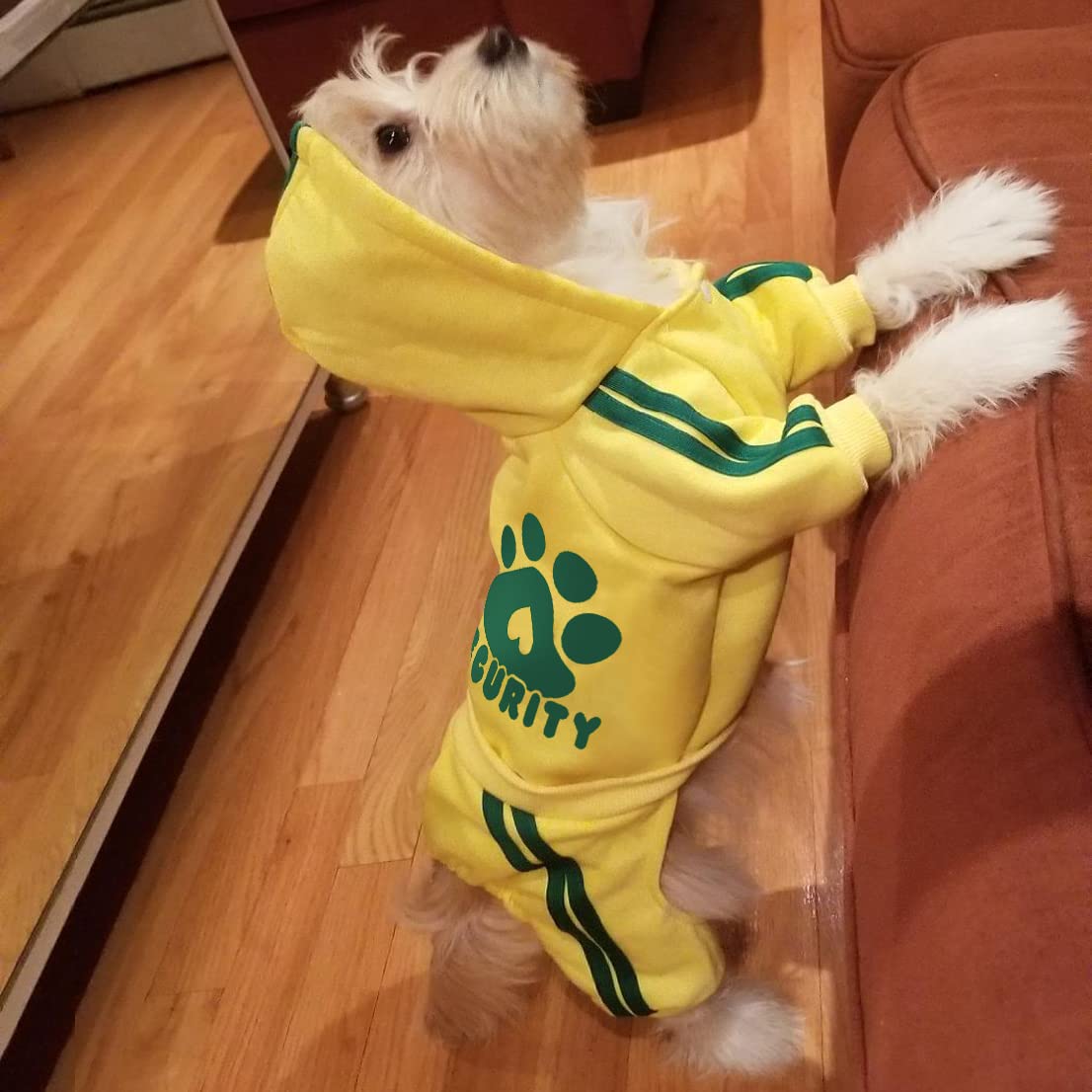 Oturnue'S Soft & Warm Dog Outfit: Security Dog Jumpsuit Sweatshirt Hoodie For Small To Large Dogs & Cats (Yellow, Xx-Small & Lar