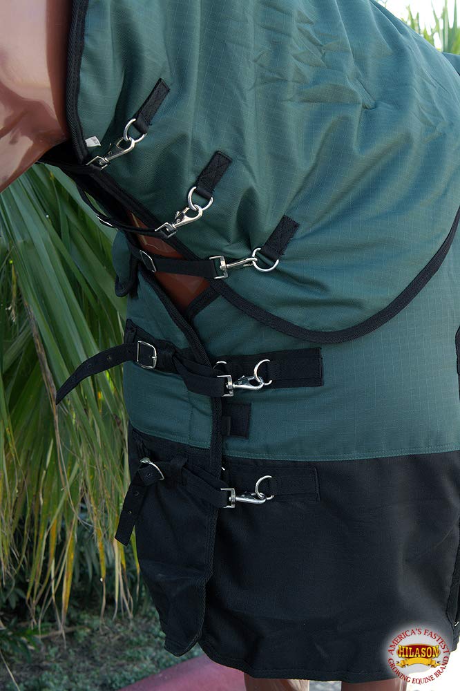 HILASON 1200D Waterproof Winter Horse Turnout Blanket Neck Cover Belly Wrap | 72 in