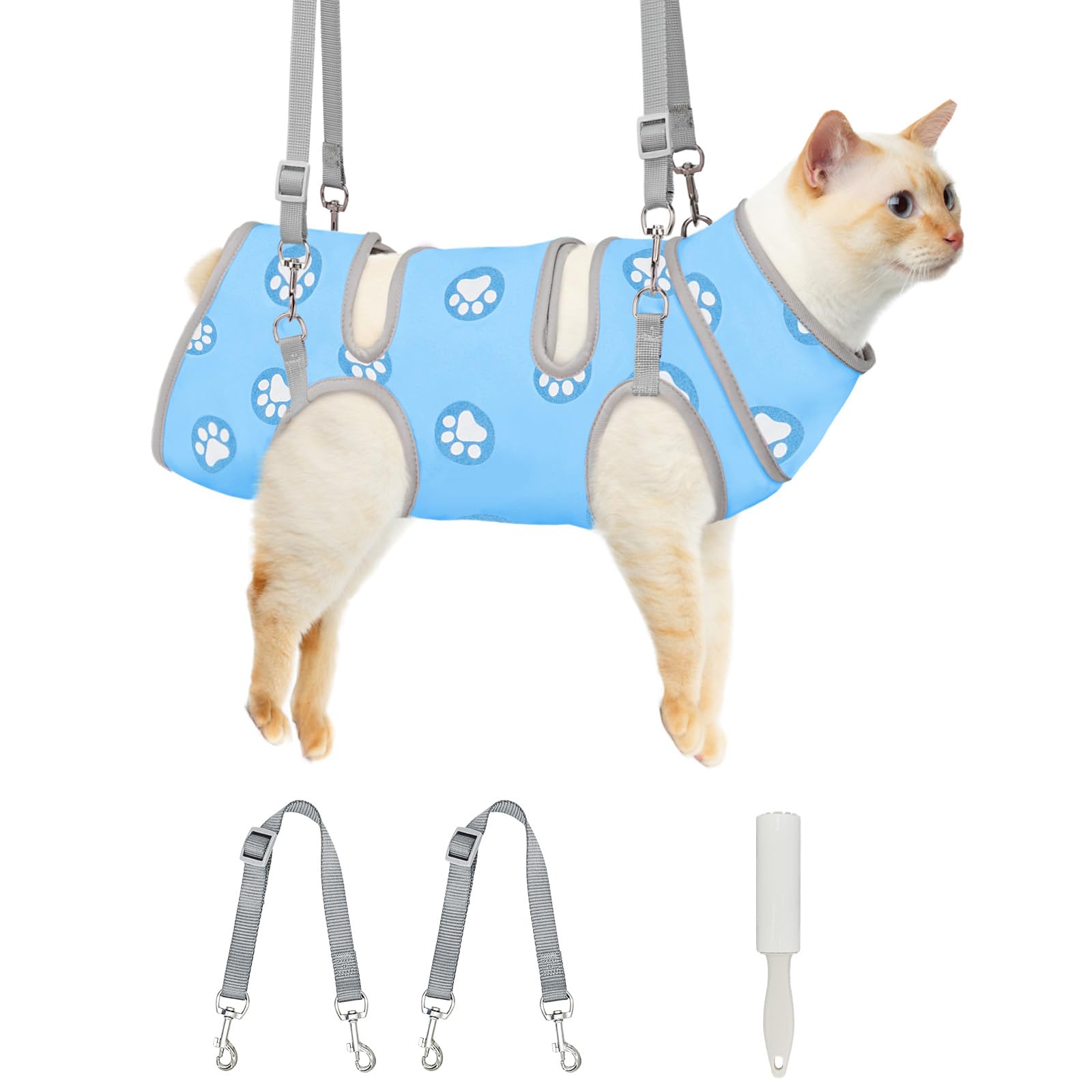 Supet Cat Grooming Hammock, Self-Adhesive Cat Nail Clipper Hammock, Soft Fabric Cat Wrap For Cutting Nails, Quickly Calm Down Fo