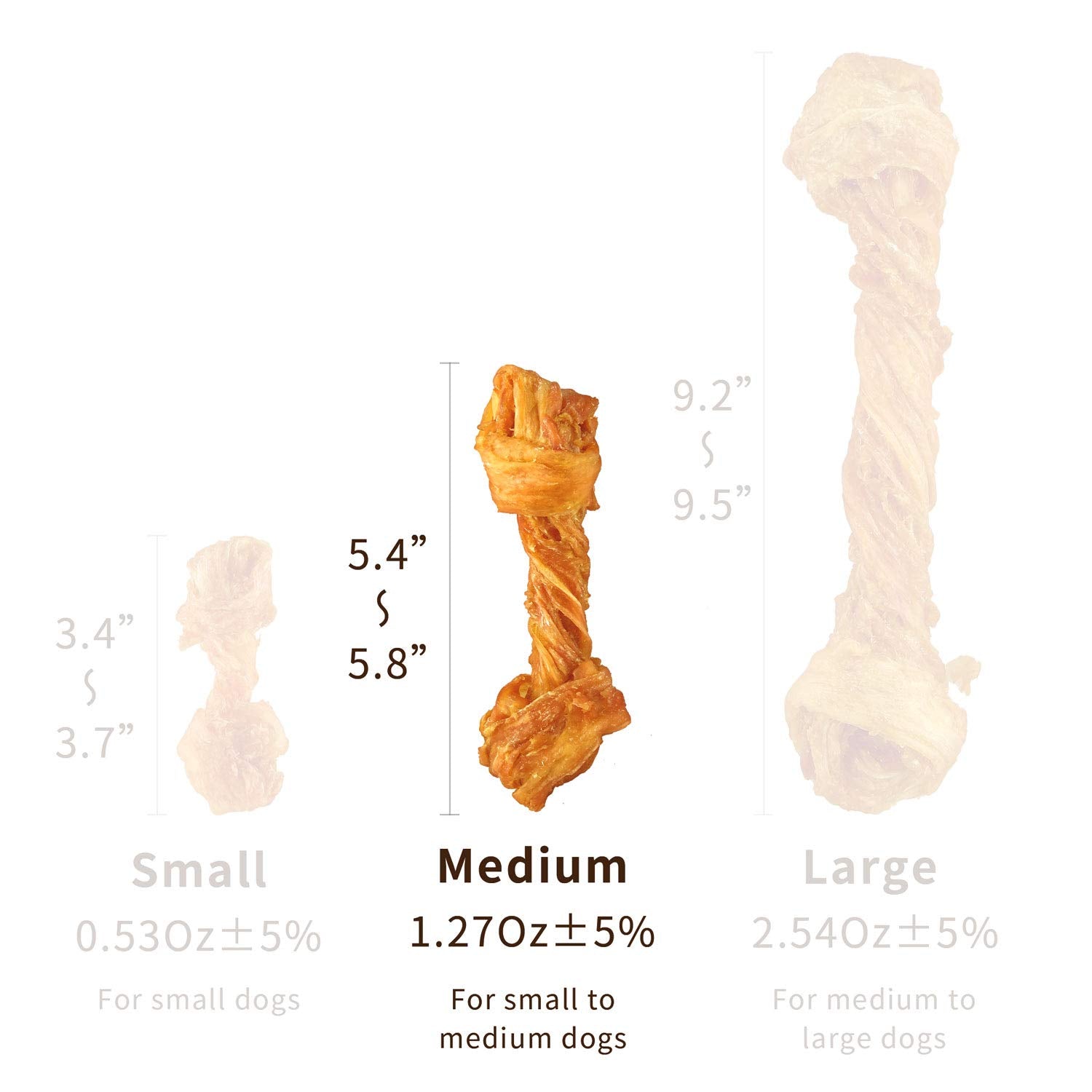 Afreschi Natural Turkey Tendon Bone (M) 20 Units/Box, Dog Treats for Signature Series, All Natural Human Grade Puppy Chew, USA-S