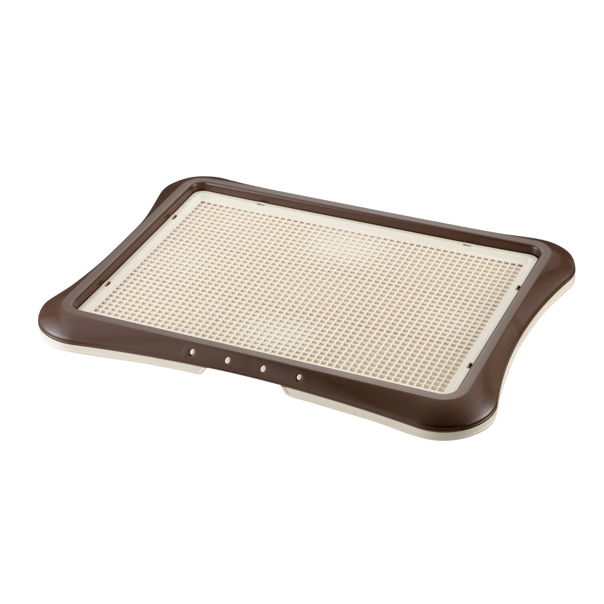 Richell Paw Trax Mesh Training Tray, Brown 25.2 X 18.9 X 1.6' | Richell Paw Trax Mesh Training Tray: Puppy Potty Pad Holder For Indoor Use, Anti-Chewing And Tearing, Ideal For Potty Training Puppies