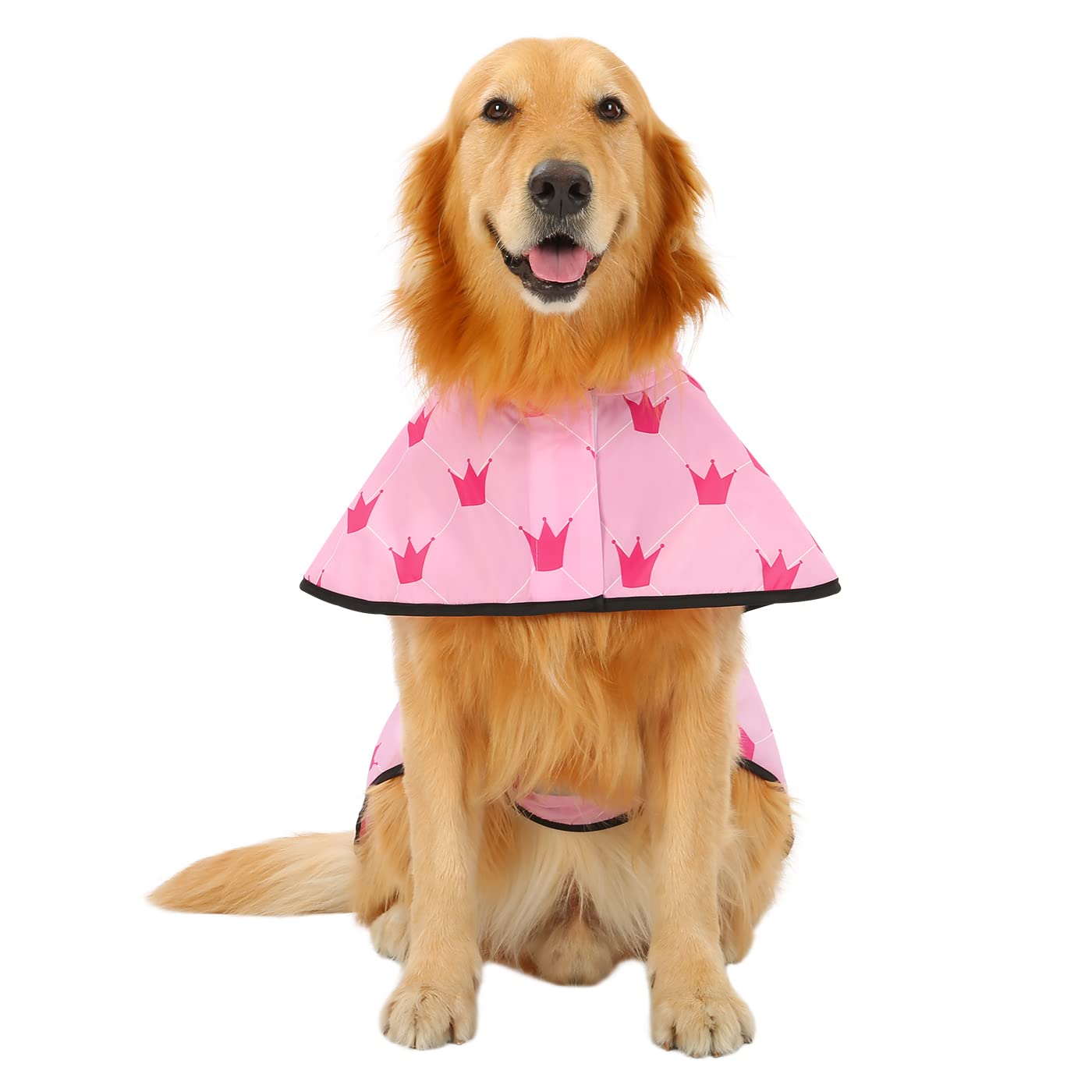 Hde Dog Raincoat Hooded Slicker Poncho For Small To X-Large Dogs And Puppies Princess - L