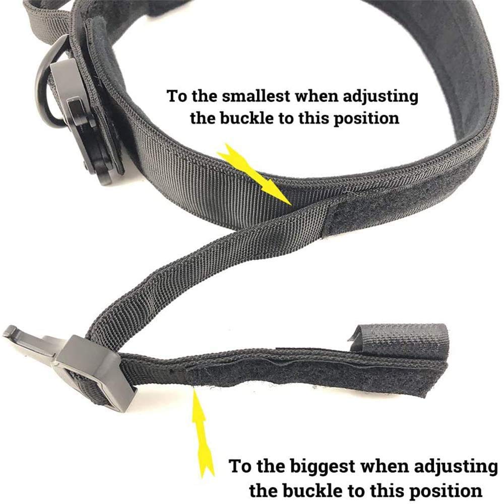 Xqpetlihai Tactical Dog Collar Adjustable Military Nylon Dog Collar with Control Handle and Heavy Duty Metal Buckle for Medium a