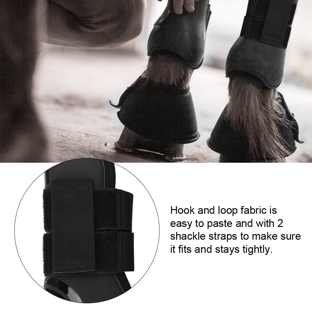 Zerodis Horse Leg Guard, 2 Pair Pu Shell Horse Front Back Leg Guard Boot Wrap Protective Boots Horse Fly Leg Guards Set During J
