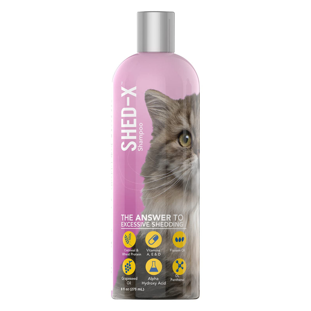 Shed-X Shed Control Shampoo For Cats, 8 Oz – Reduce Shedding – Shedding Shampoo Infuses Skin And Coat With Vitamins And Antioxidants To Clean, Release Excess Hair And Exfoliate