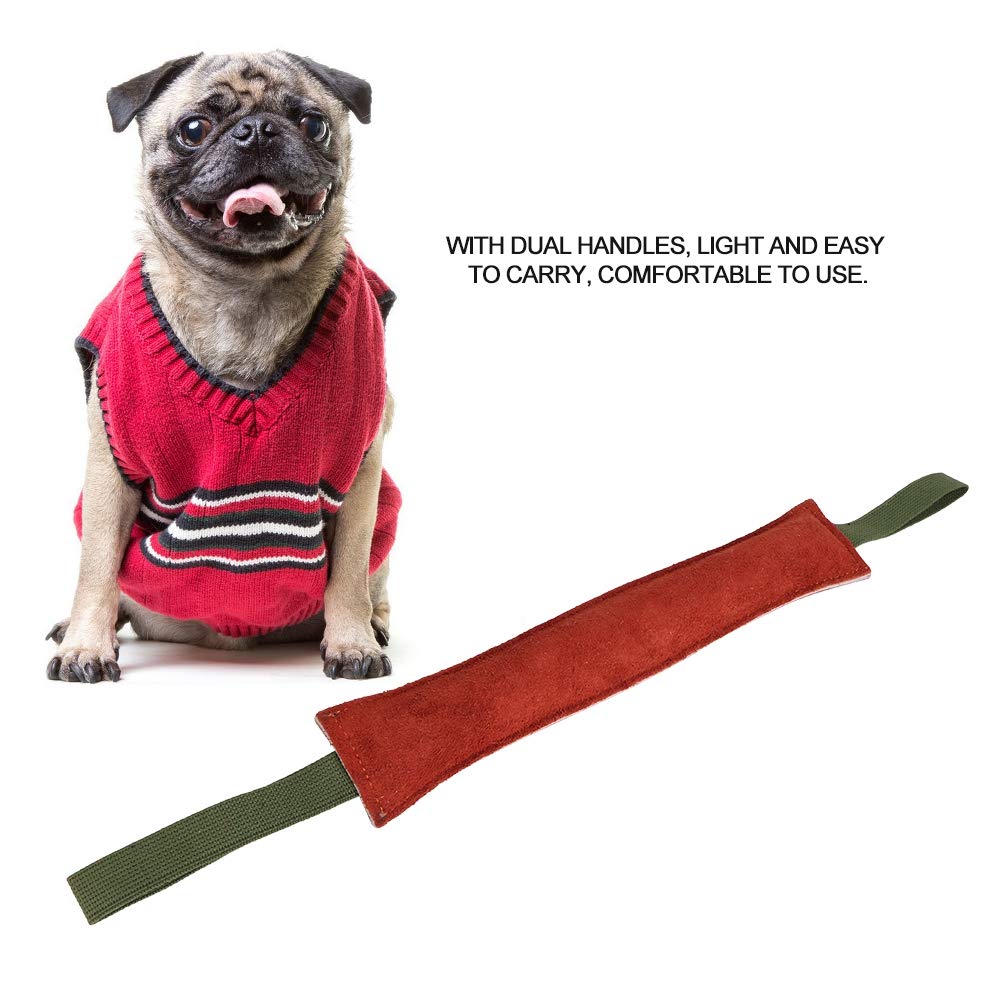 Dog Bite Tug Toy Leather Dog Training Bite Pillow Dog Training Rod Toy Puppy Training Interactive Toy With 2 Strong Handles