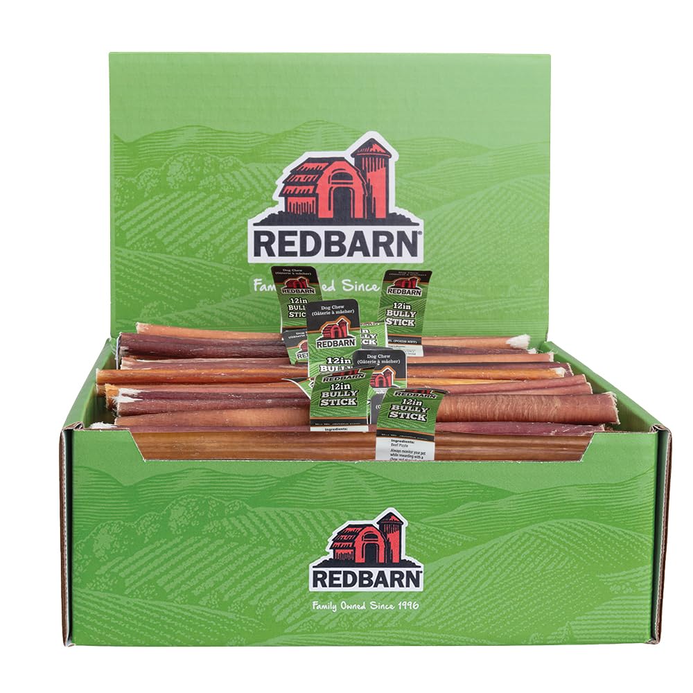 Redbarn Pet Products 12 Bully Sticks for Dogs, Case of 35